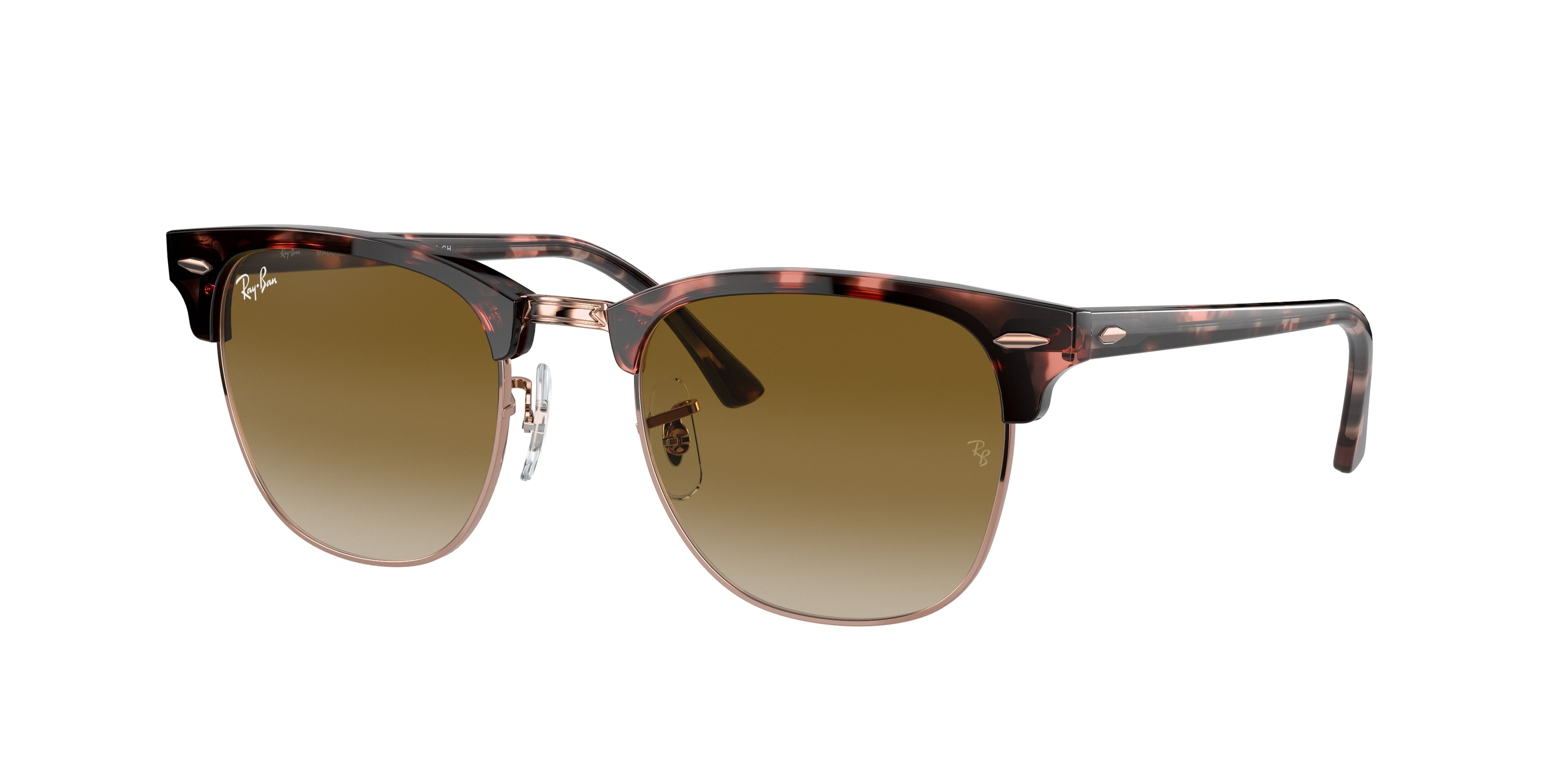 Ray-Ban CLUBMASTER RB3016 Square Sunglasses  133751-Pink Havana 51-145-21 - Color Map Tortoise