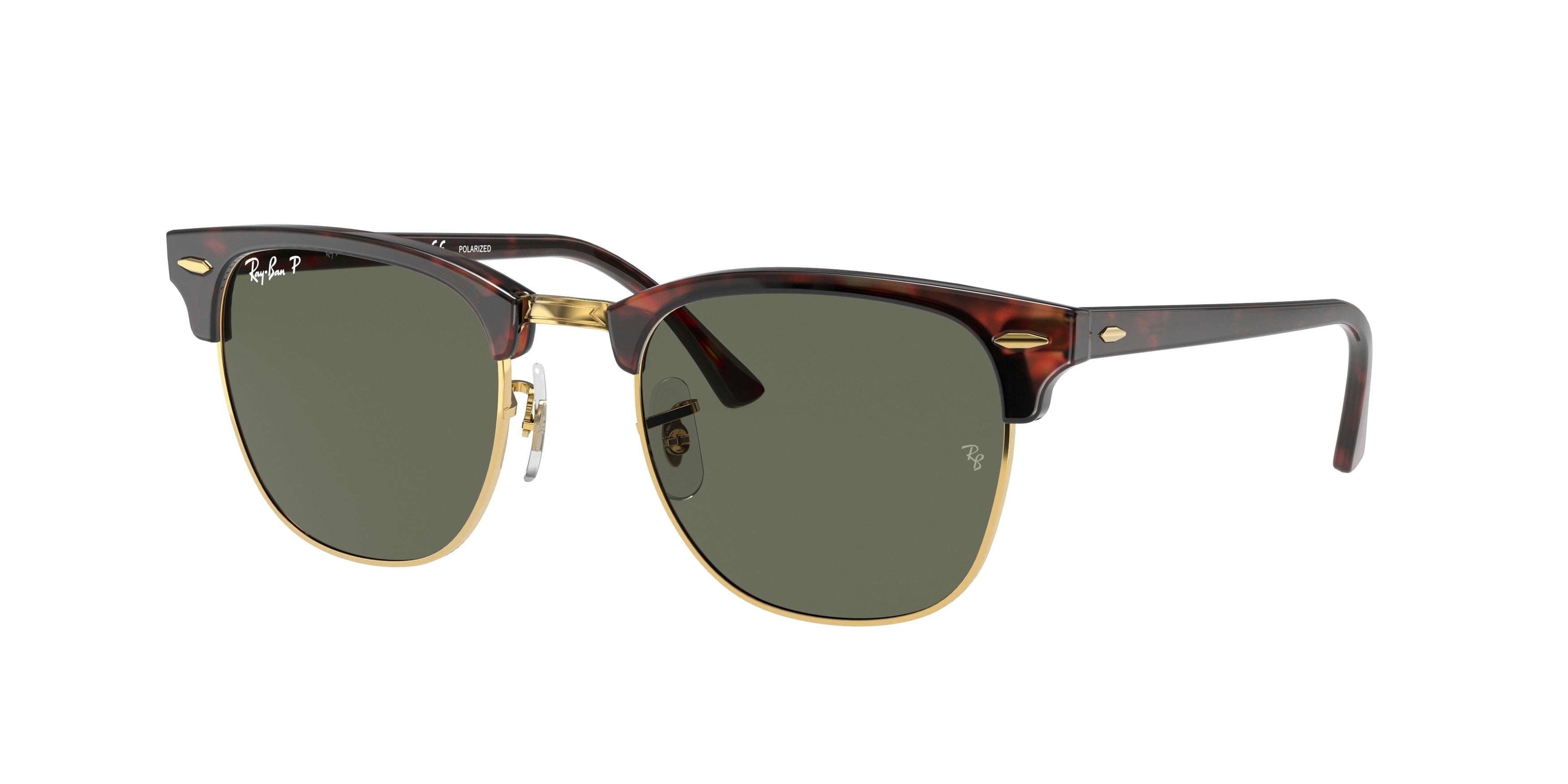 Ray-Ban CLUBMASTER RB3016 Square Sunglasses  990/58-Tortoise On Gold 55-150-21 - Color Map Tortoise