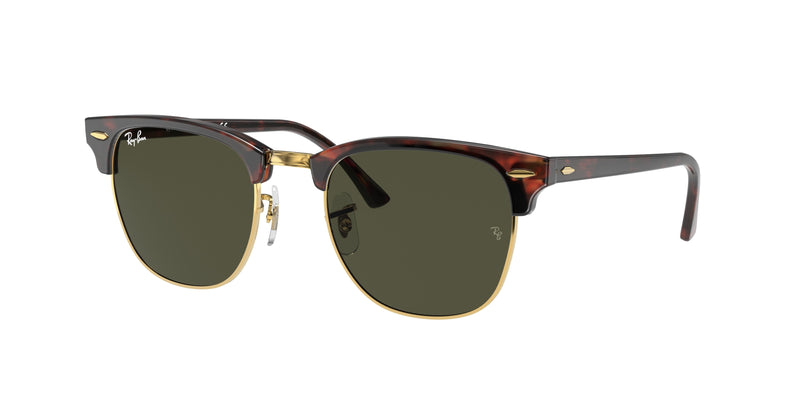 Ray-Ban CLUBMASTER RB3016 Square Sunglasses  W0366-Tortoise On Gold 51-145-21 - Color Map Tortoise