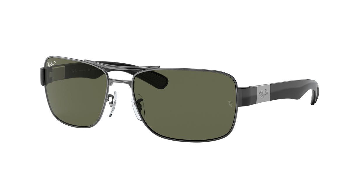 Ray-Ban RB3522 Square Sunglasses  004/9A-Gunmetal 61-135-17 - Color Map Grey