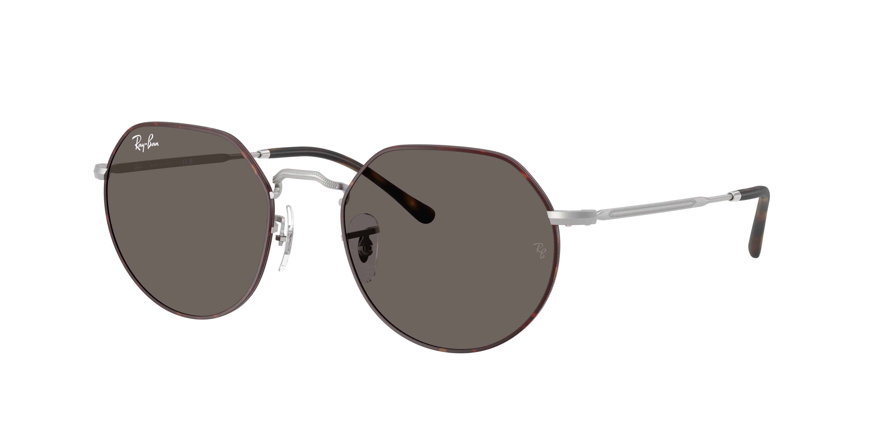 Ray-Ban JACK RB3565 Irregular Sunglasses  9277B1-Matte Havana On Matte Silver 55-145-20 - Color Map Havana