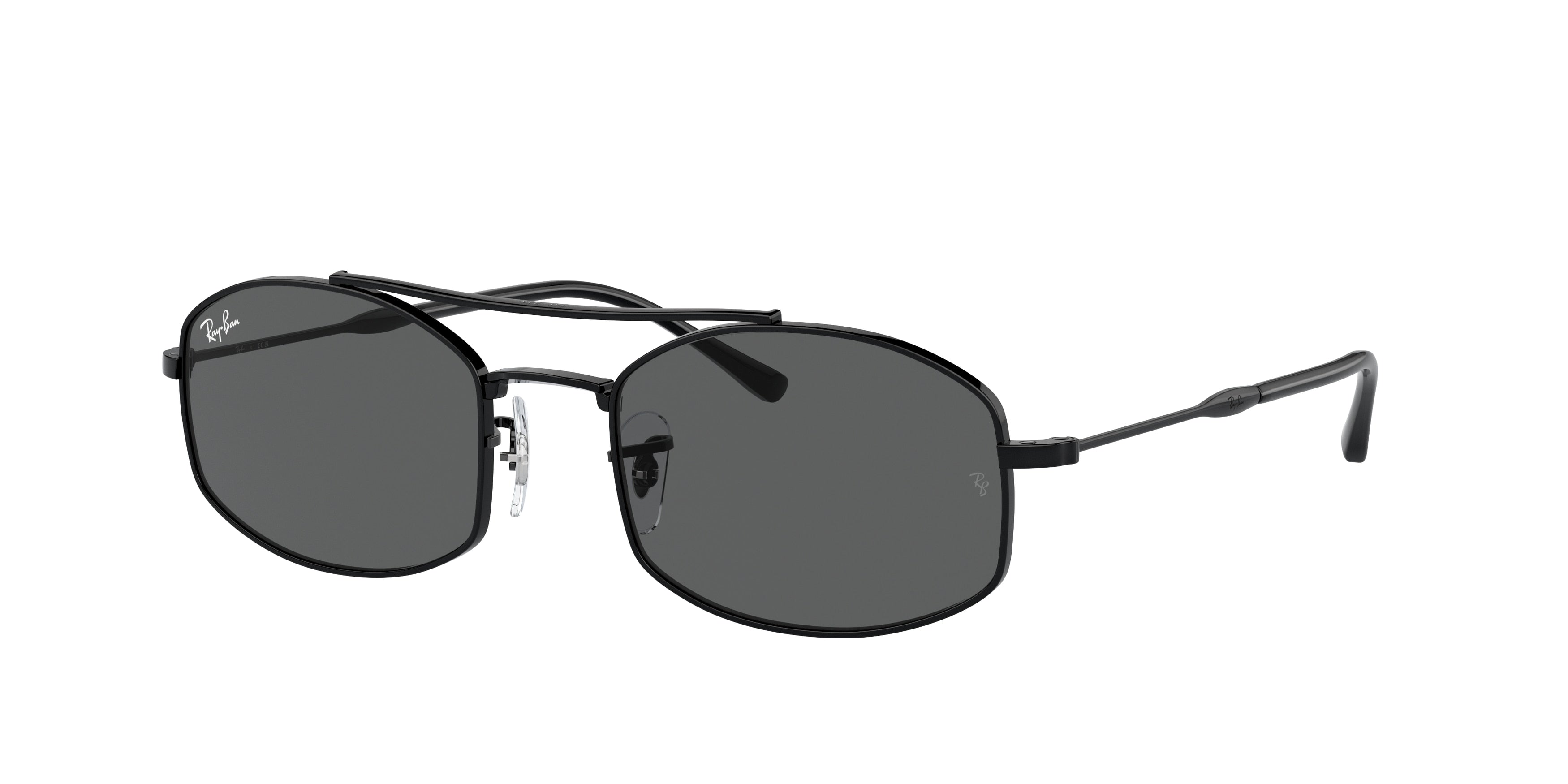 Ray-Ban RB3719 Oval Sunglasses  002/B1-Black 54-145-20 - Color Map Black