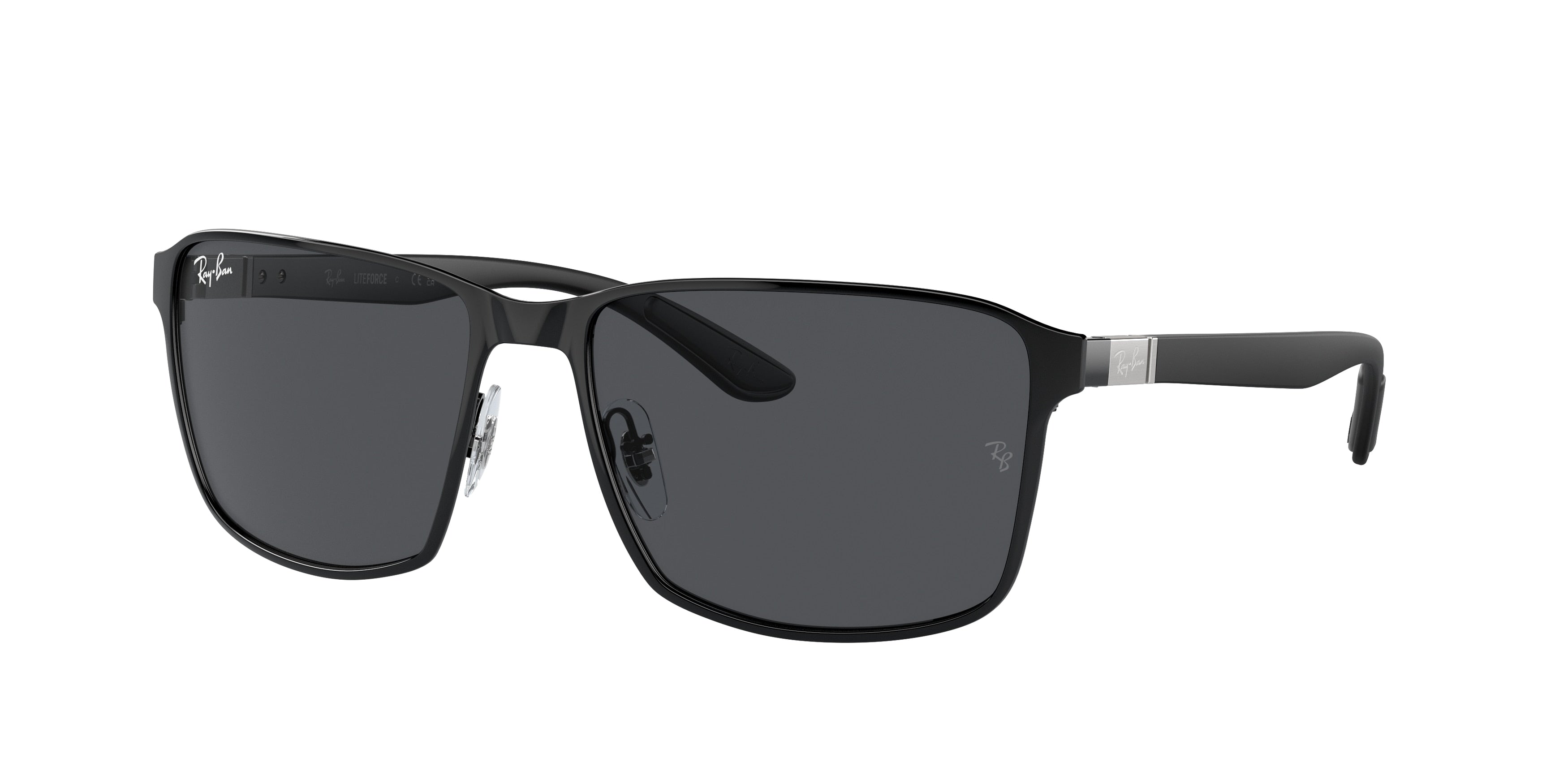 Ray-Ban RB3721 Square Sunglasses  186/87-Black On Black 59-145-17 - Color Map Black