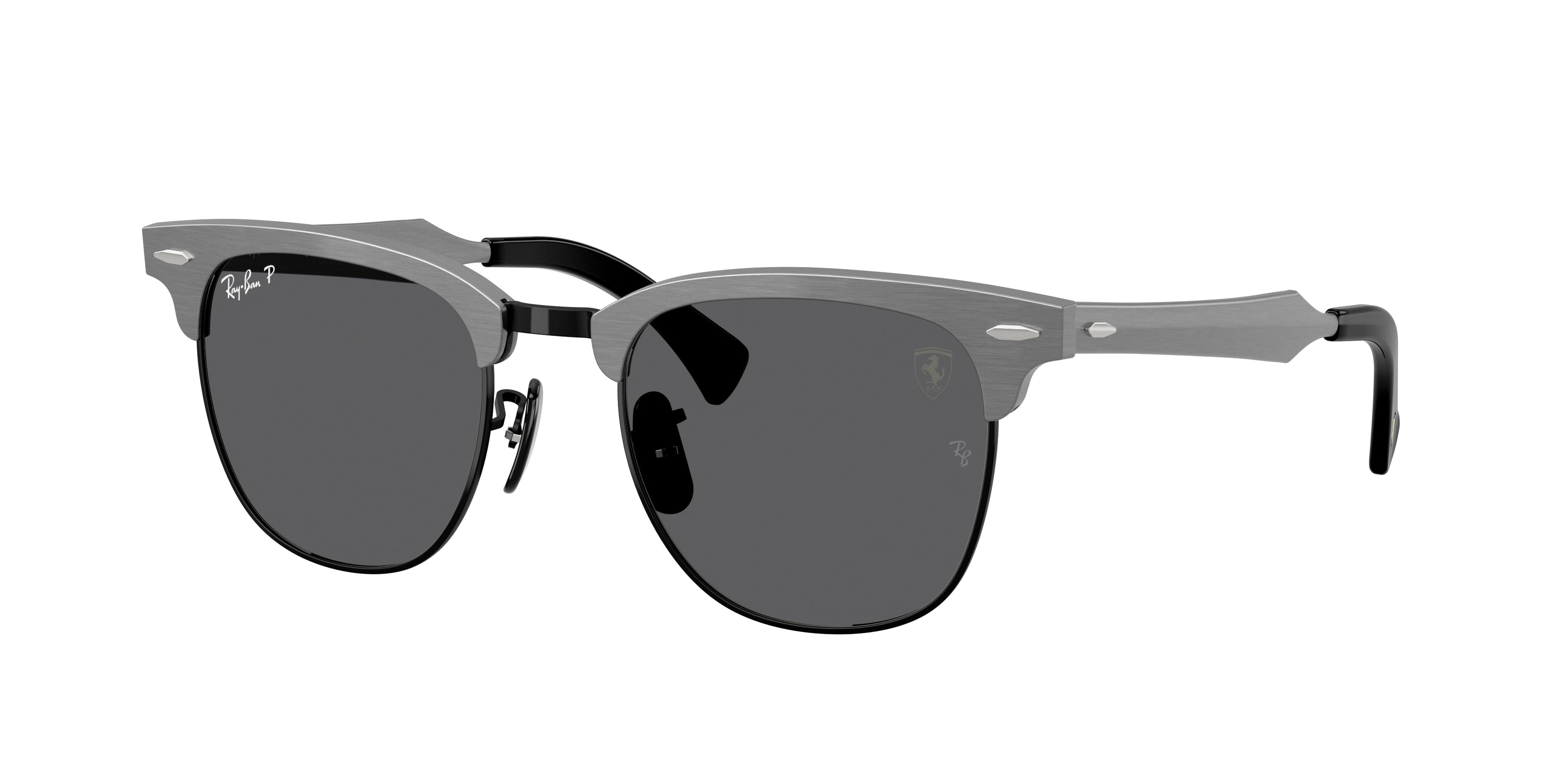 Ray-Ban RB3807M Square Sunglasses  F108K8-Brushed Grey On Black 51-140-21 - Color Map Black