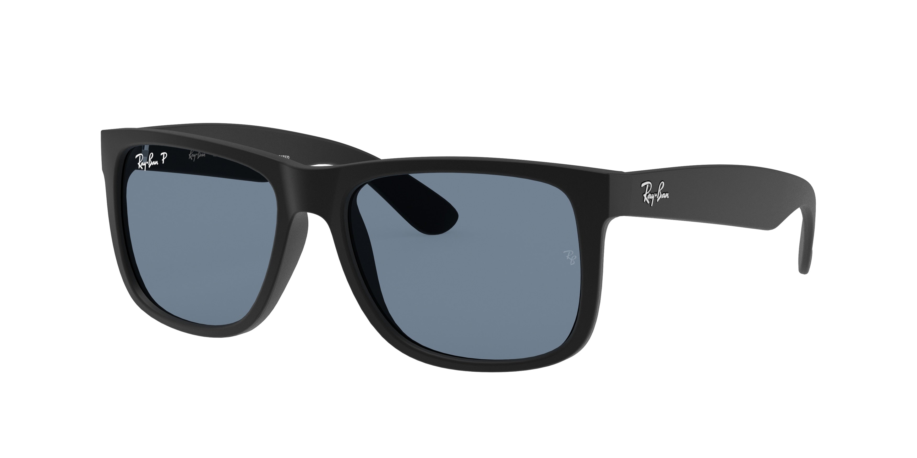 Ray-Ban JUSTIN RB4165F Square Sunglasses  622/2V-Rubber Black 55-140-17 - Color Map Black