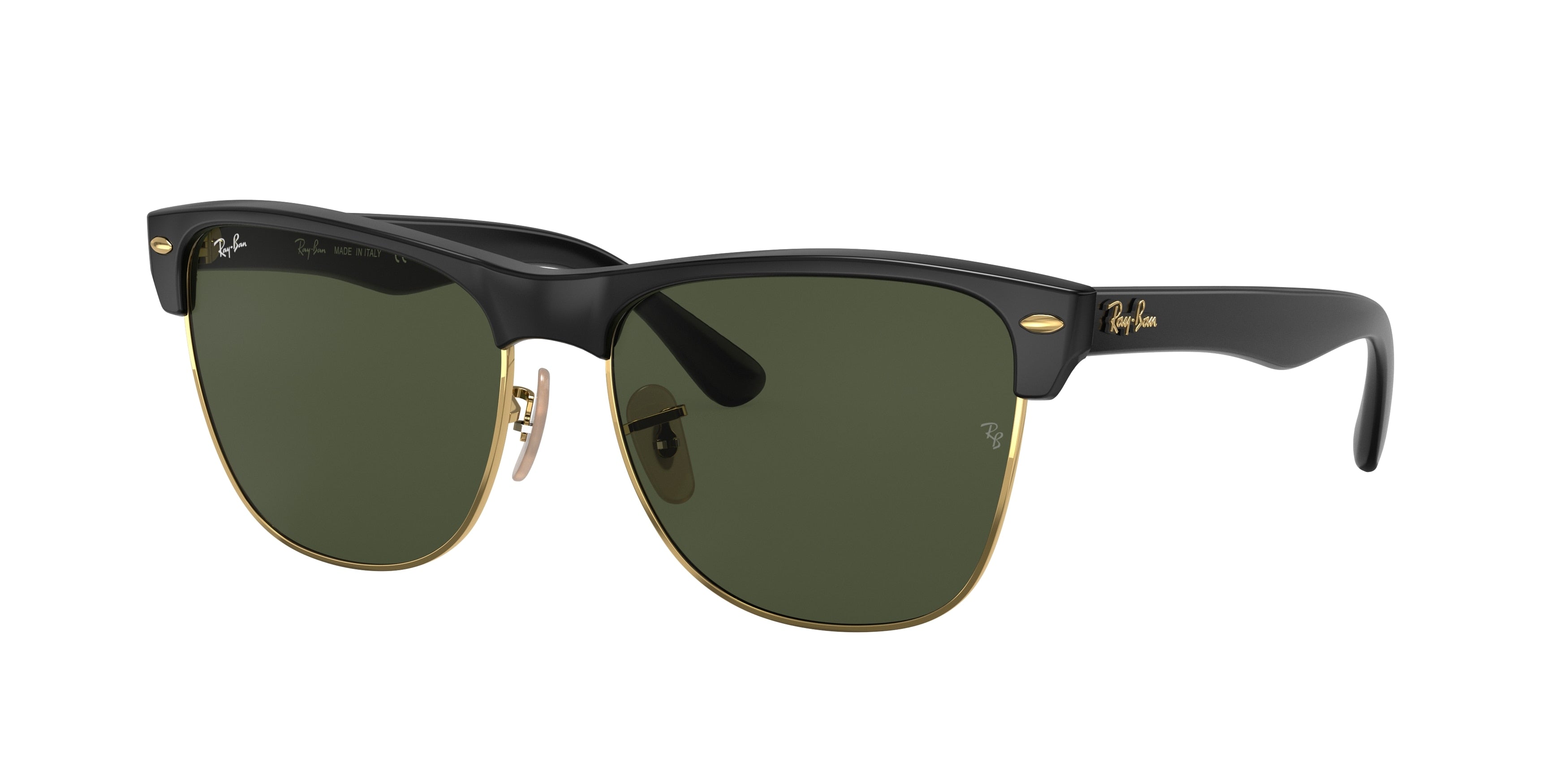Ray-Ban CLUBMASTER OVERSIZED RB4175 Square Sunglasses  877-Black On Gold 57-145-16 - Color Map Black
