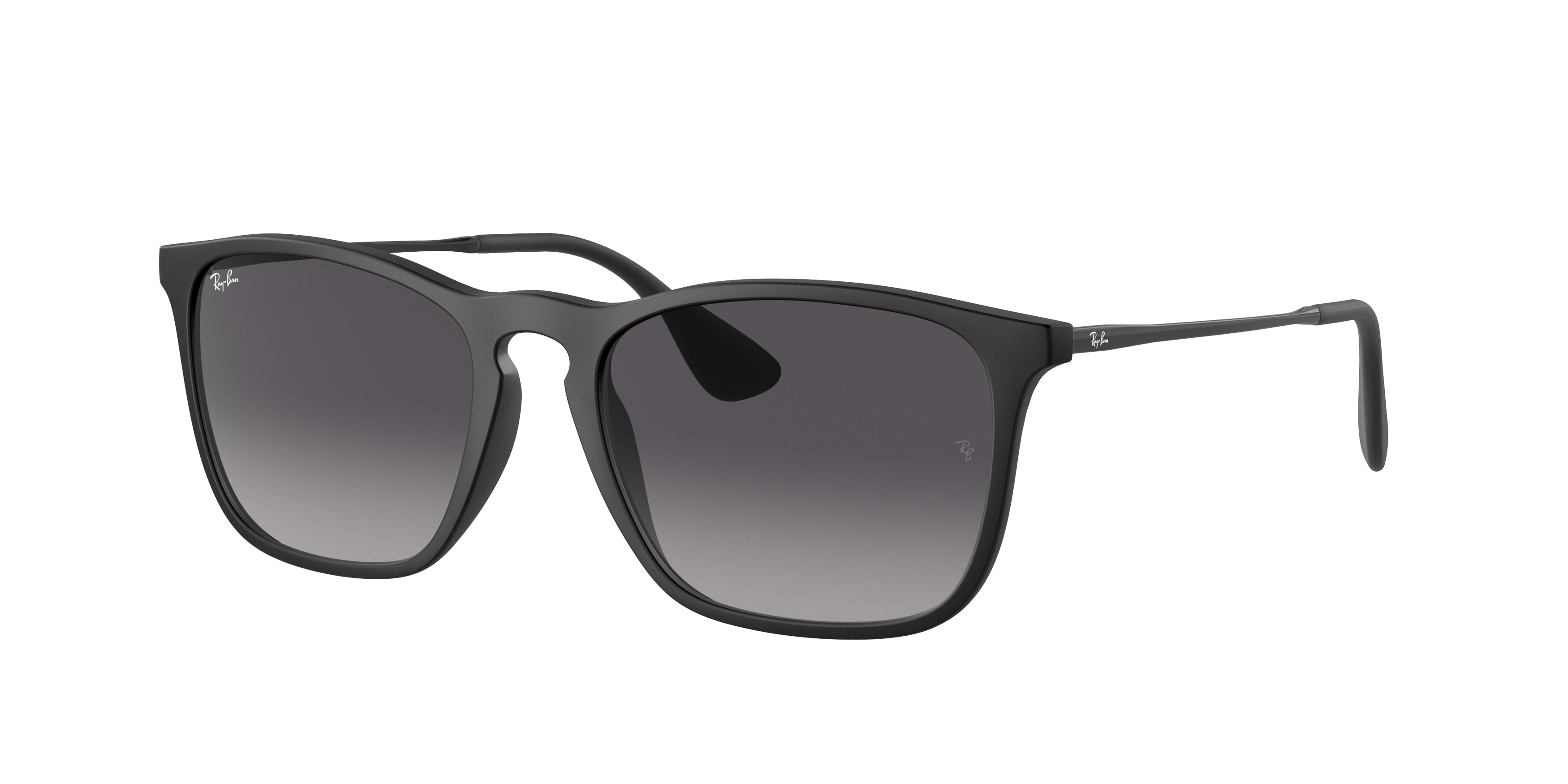 Ray-Ban CHRIS RB4187F Square Sunglasses  622/8G-Rubber Black 54-145-18 - Color Map Black