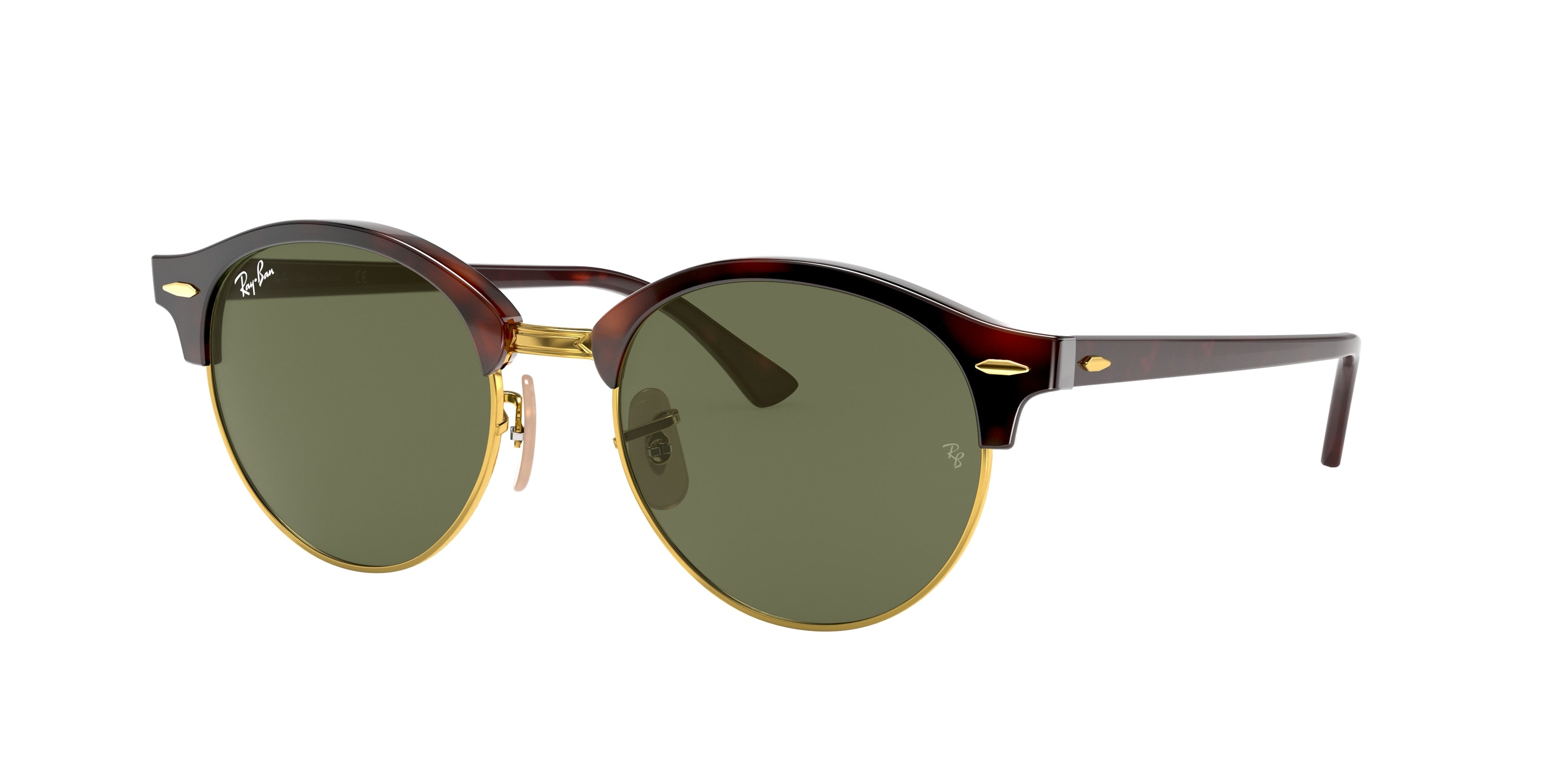 Ray-Ban CLUBROUND RB4246 Round Sunglasses  990-Red Havana 51-145-19 - Color Map Tortoise