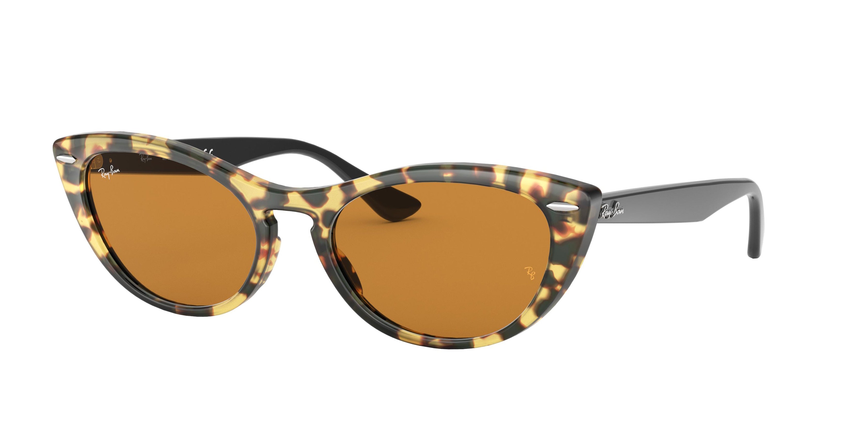 Ray-Ban NINA RB4314N Cat Eye Sunglasses  12483L-Yellow Havana 54-140-18 - Color Map Yellow