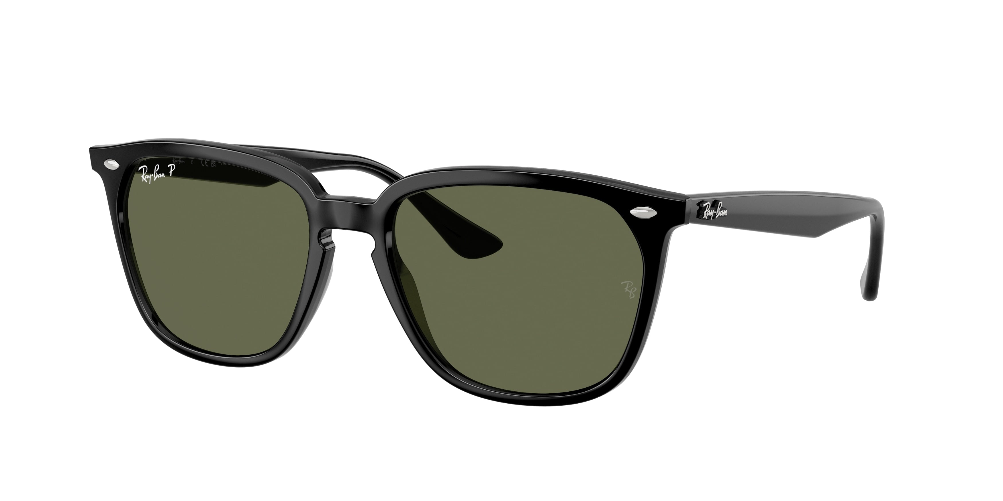 Ray-Ban RB4362 Square Sunglasses  601/9A-Black 55-145-18 - Color Map Black