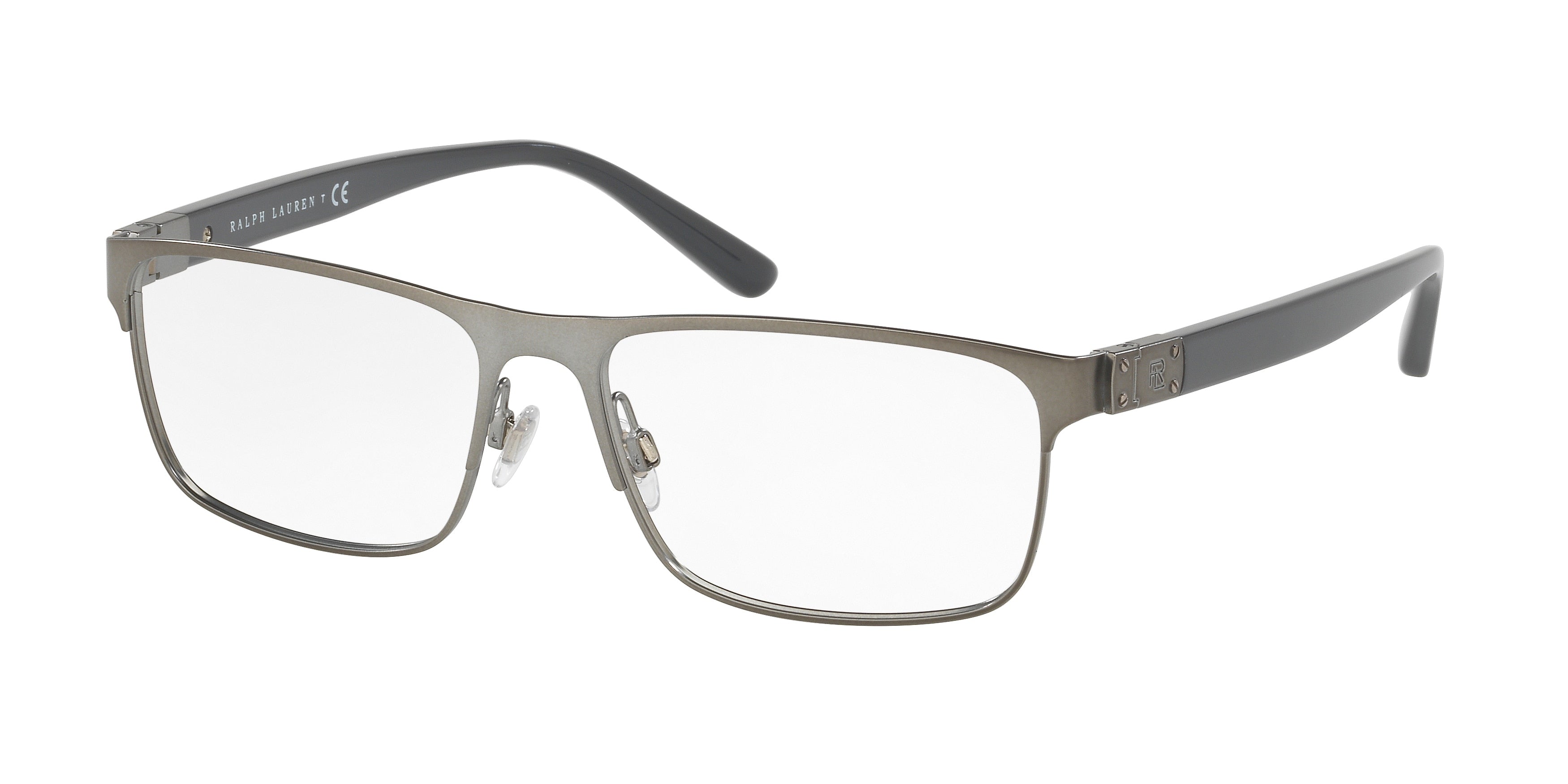 Ralph Lauren RL5095 Rectangle Eyeglasses  9157-Matte Dark Gunmetal 56-145-16 - Color Map Grey