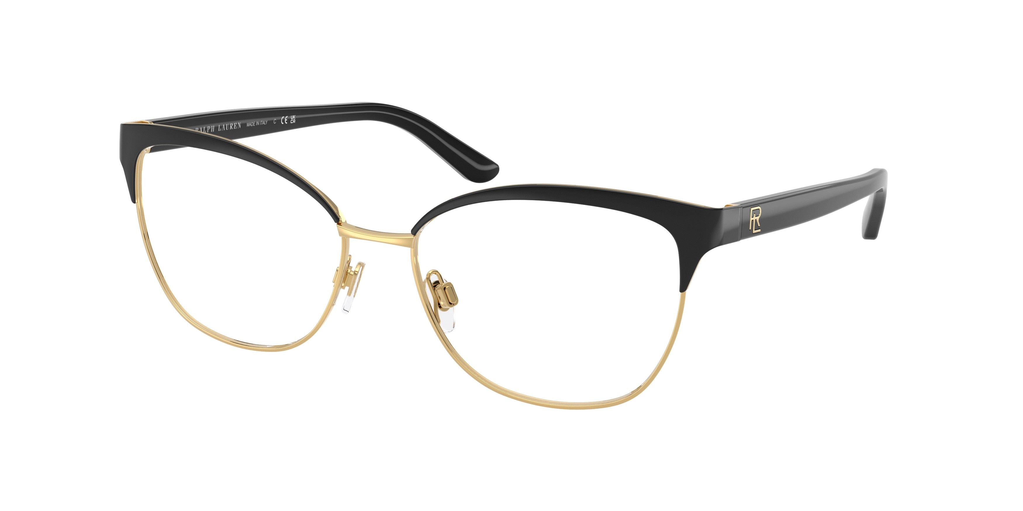 Ralph Lauren RL5099 Cat Eye Eyeglasses  9003-Shiny Black On Gold 55-140-16 - Color Map Black