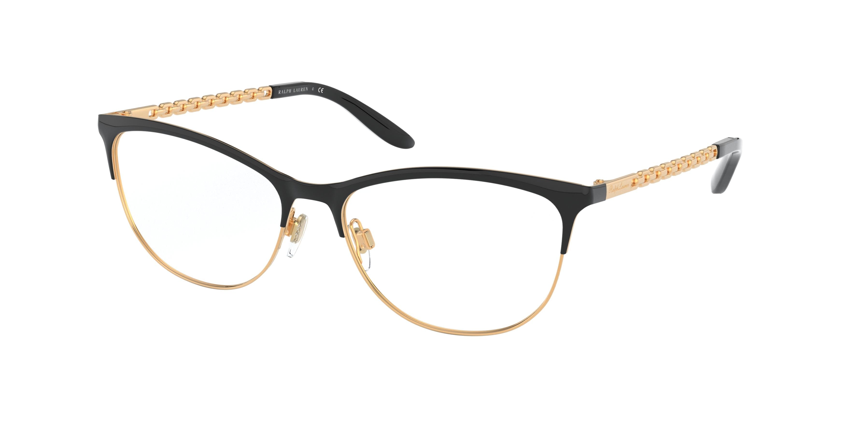 Ralph Lauren RL5106 Butterfly Eyeglasses  9405-Shiny Black On Orange Gold 55-140-16 - Color Map Black
