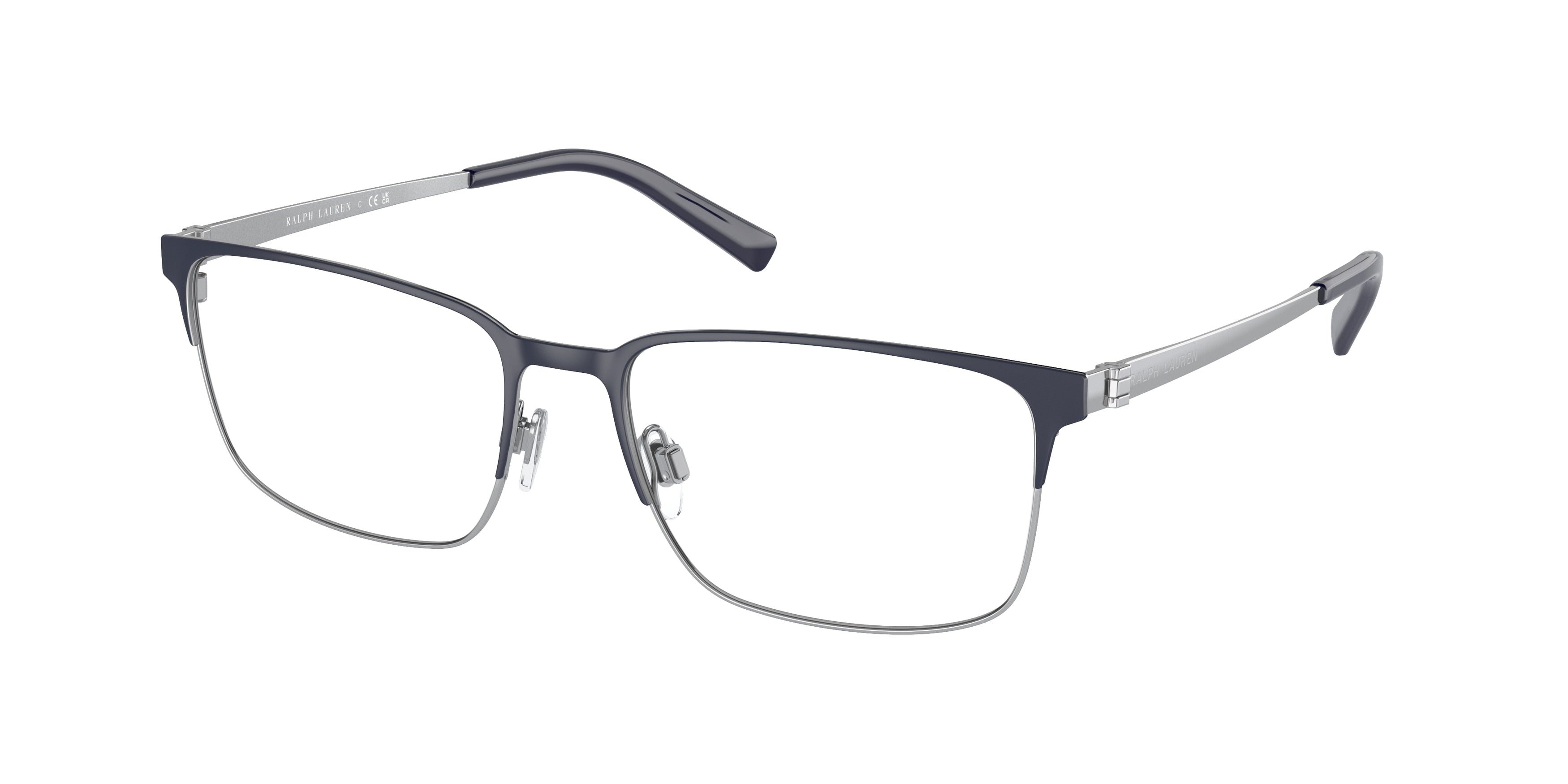 Ralph Lauren RL5119 Rectangle Eyeglasses  9001-Semi Matte Blue/Silver 55-145-17 - Color Map Blue