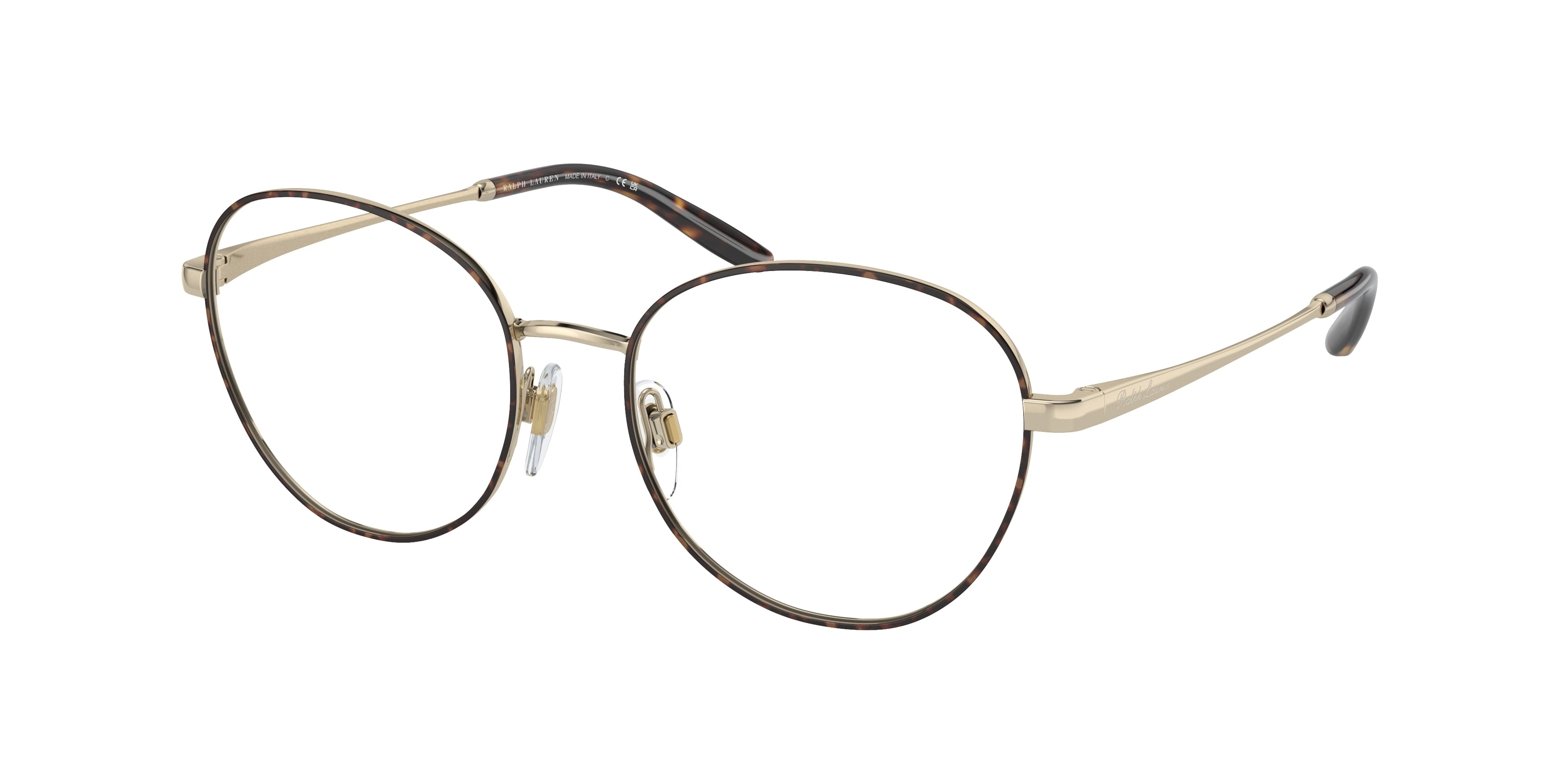 Ralph Lauren RL5121 Round Eyeglasses  9454-Havana/Pale Gold 53-145-17 - Color Map Brown