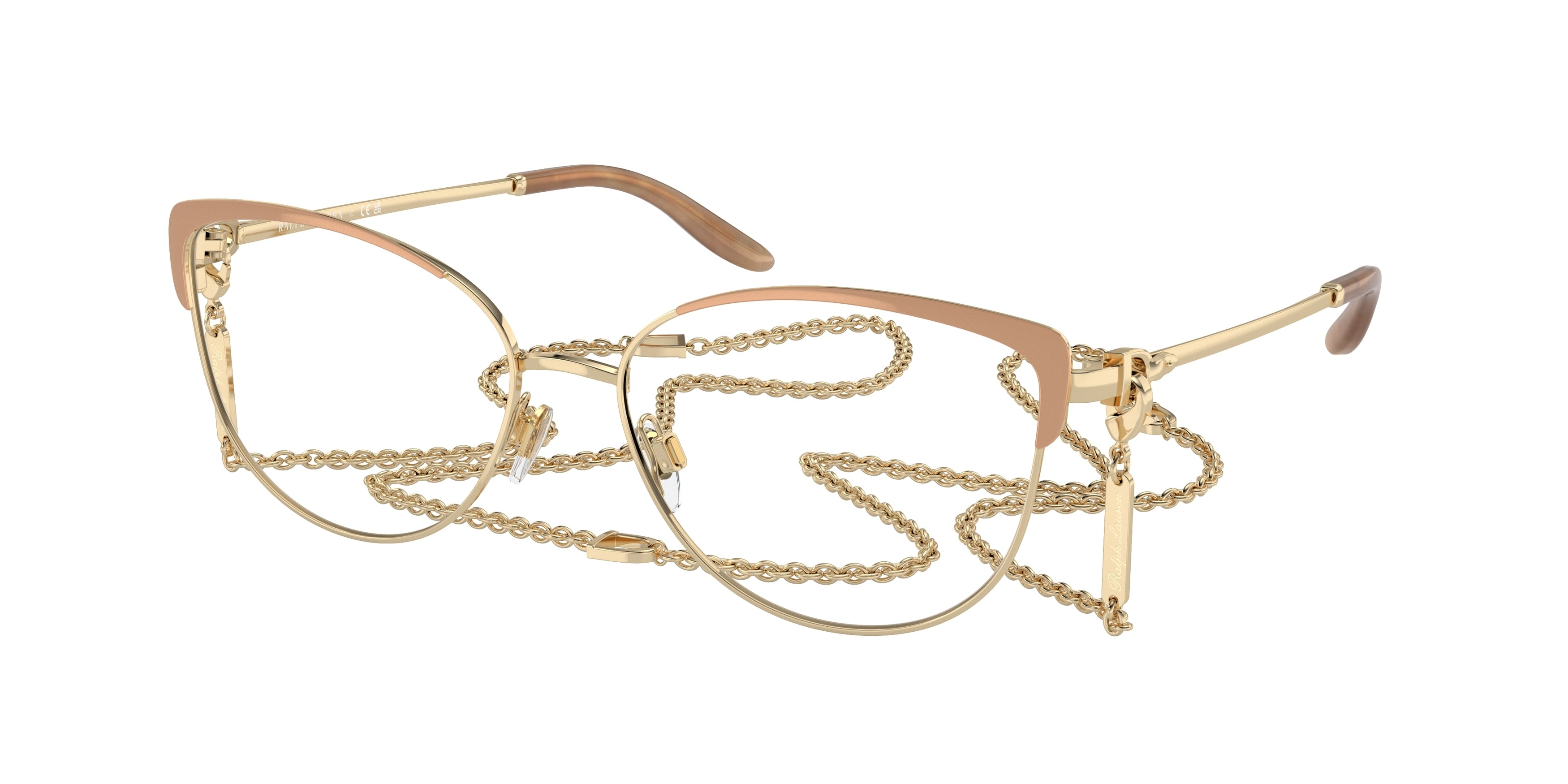 Ralph Lauren RL5123 Cat Eye Eyeglasses  9150-Nude/Pale Gold 56-145-16 - Color Map Gold