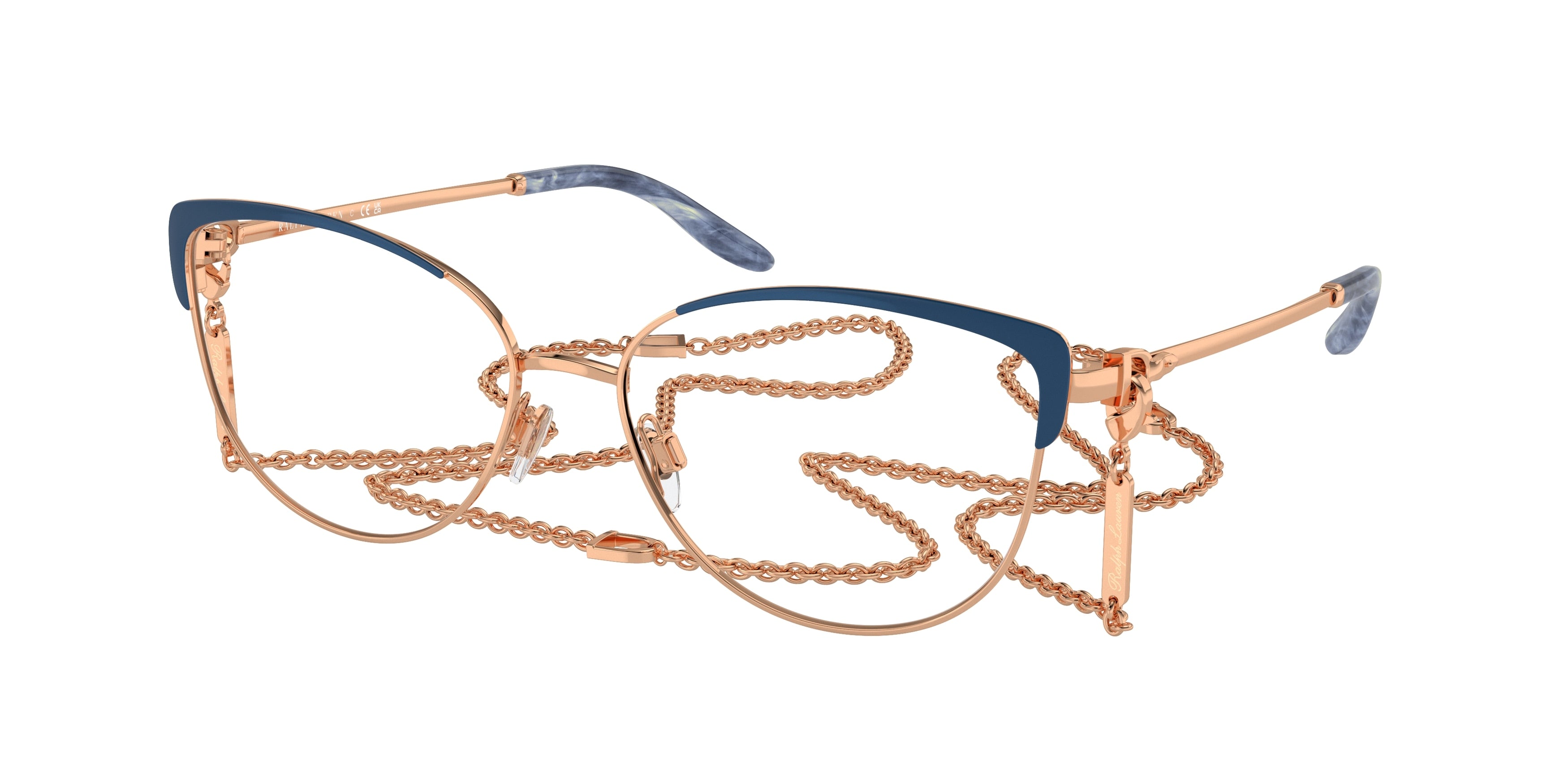 Ralph Lauren RL5123 Cat Eye Eyeglasses  9460-Blue/Rose Gold 56-145-16 - Color Map Blue
