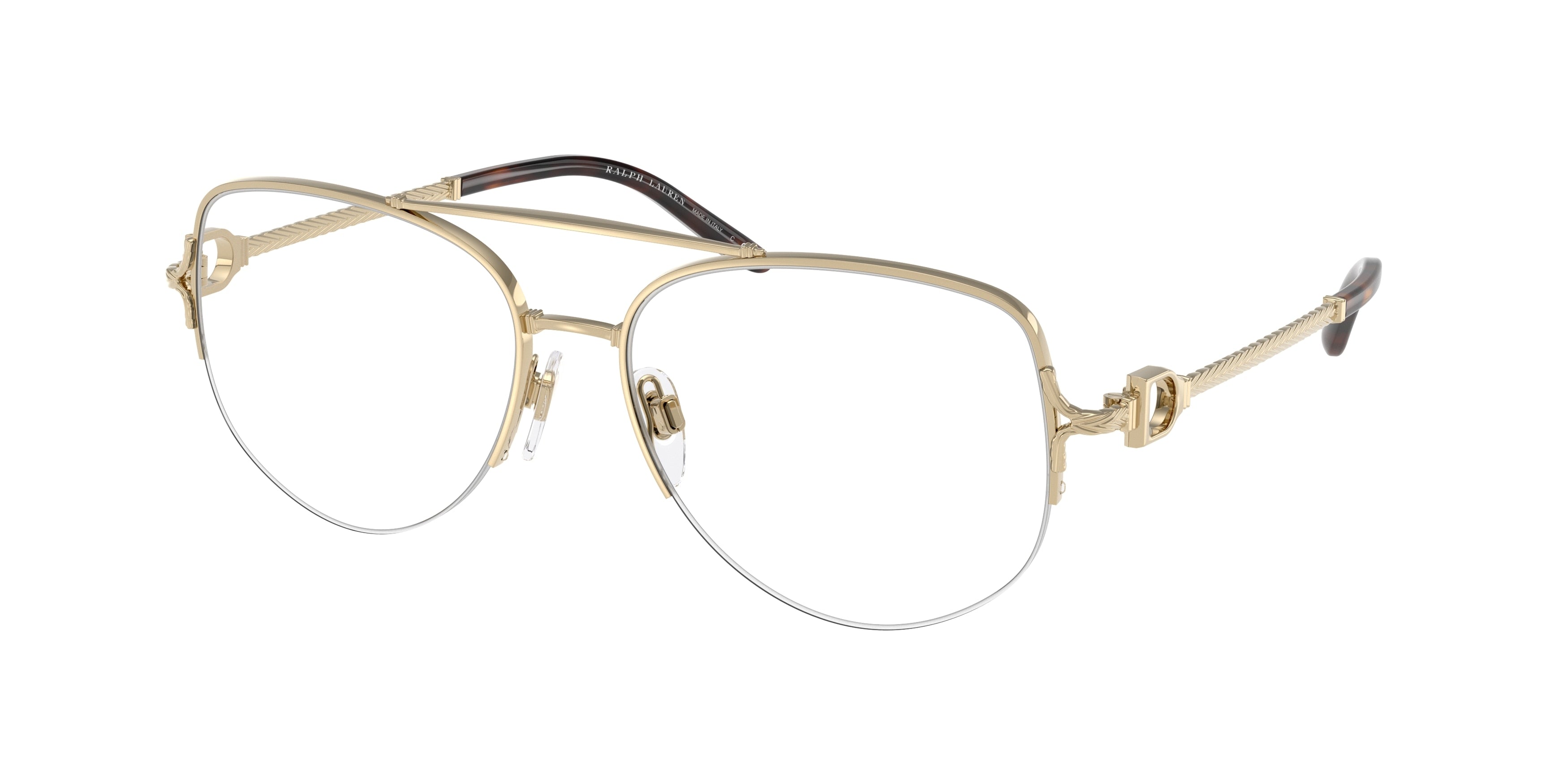 Ralph Lauren RL5127 Pilot Eyeglasses  9116-Shiny Pale Gold 56-145-16 - Color Map Gold