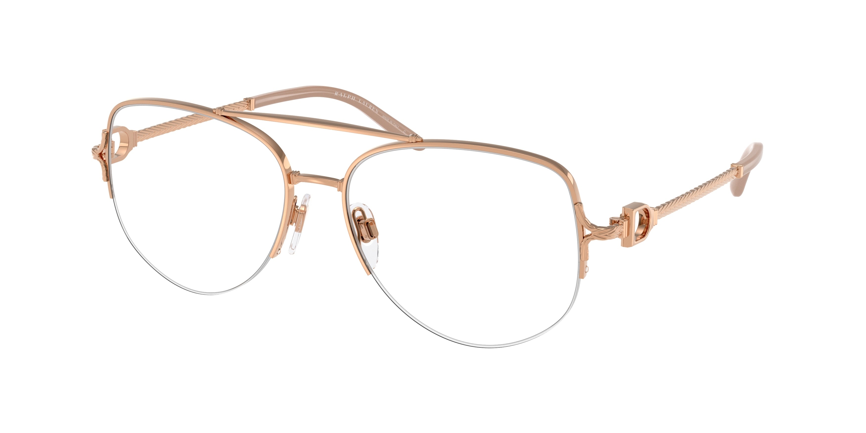 Ralph Lauren RL5127 Pilot Eyeglasses  9329-Shiny Rose Gold 56-145-16 - Color Map Gold