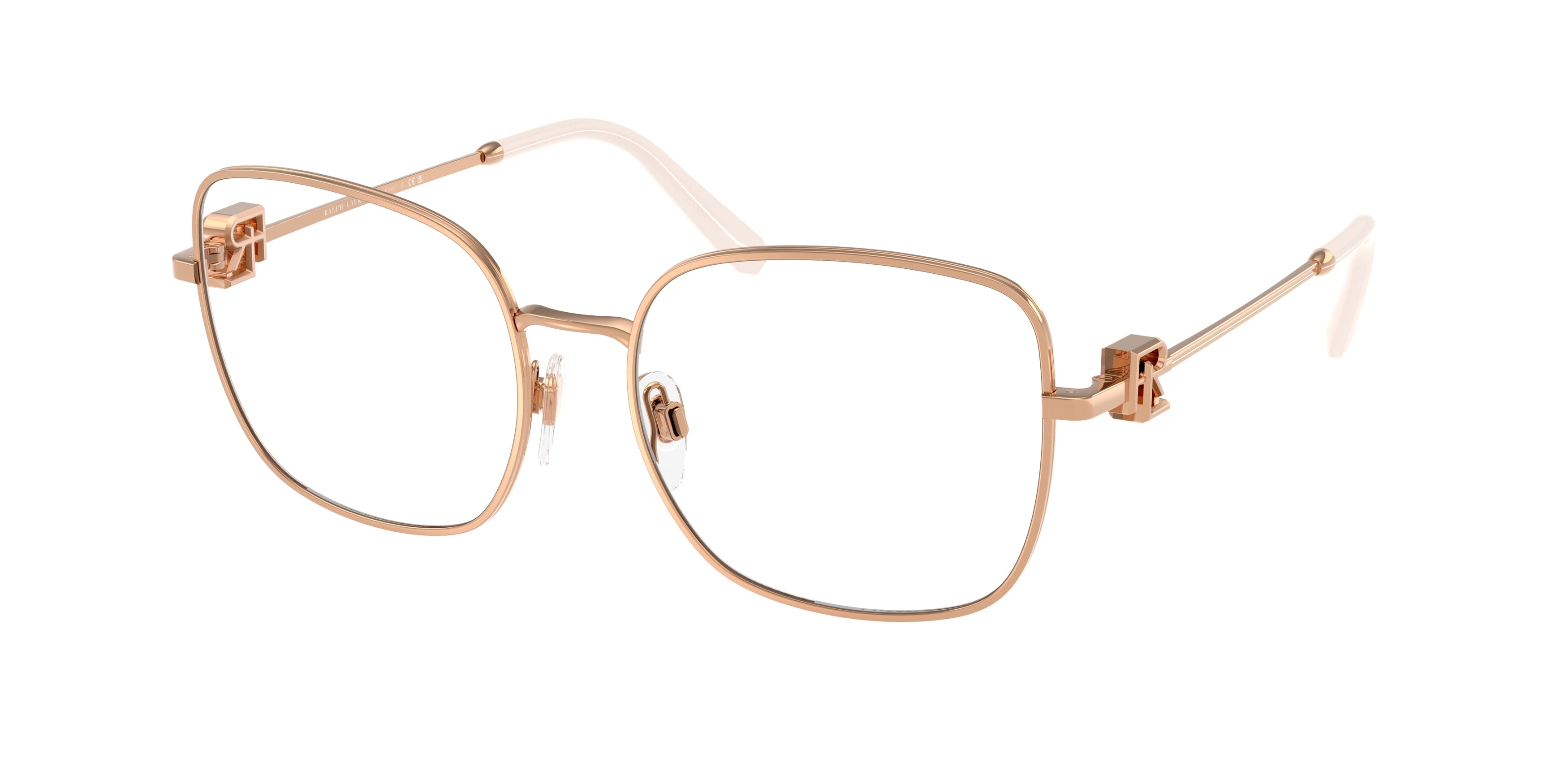 Ralph Lauren RL5128 Square Eyeglasses  9329-Shiny Rose Gold 55-145-17 - Color Map Gold