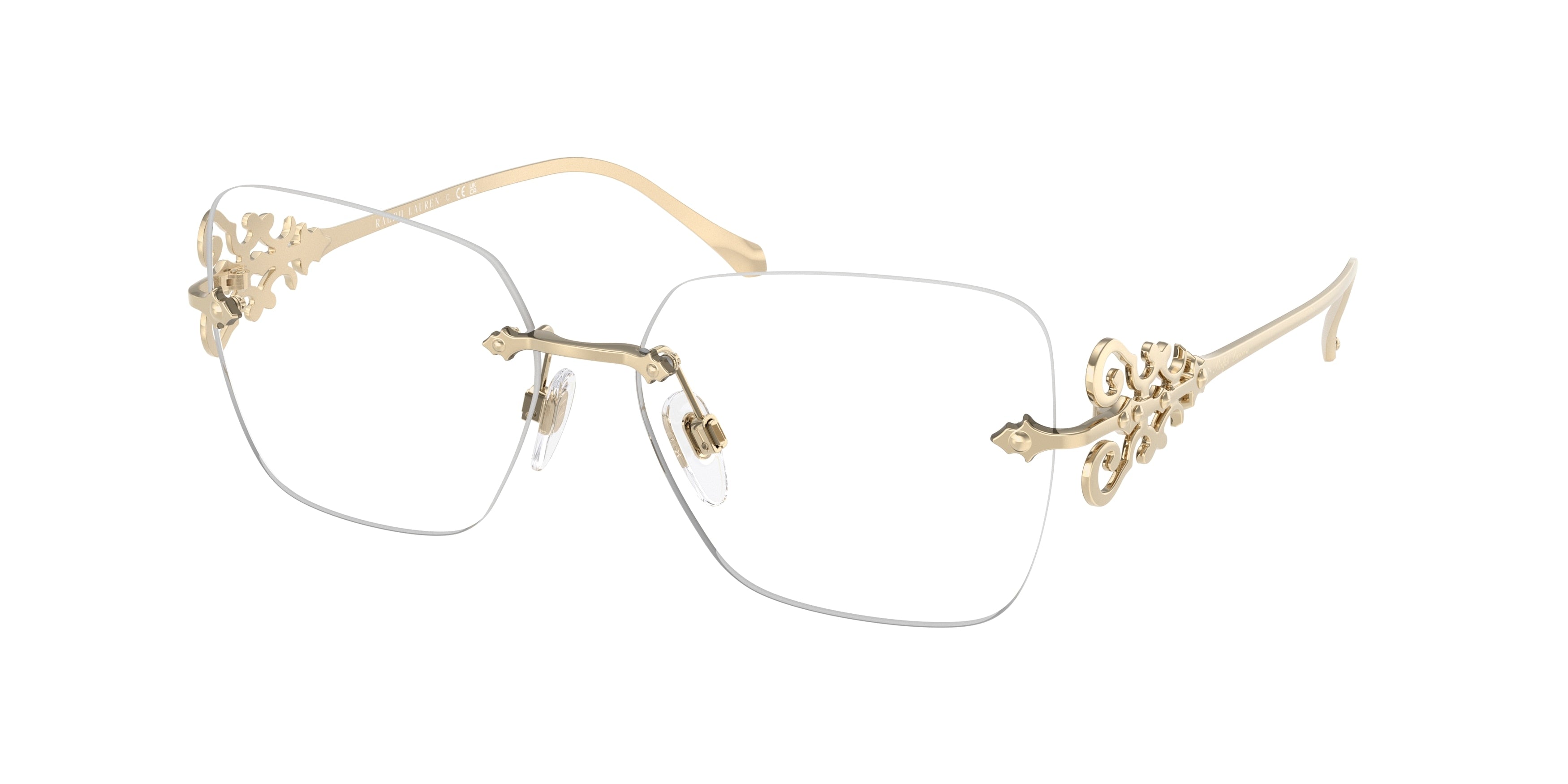 Ralph Lauren RL5130 Square Eyeglasses  9116-Shiny Pale Gold 56-140-15 - Color Map Gold