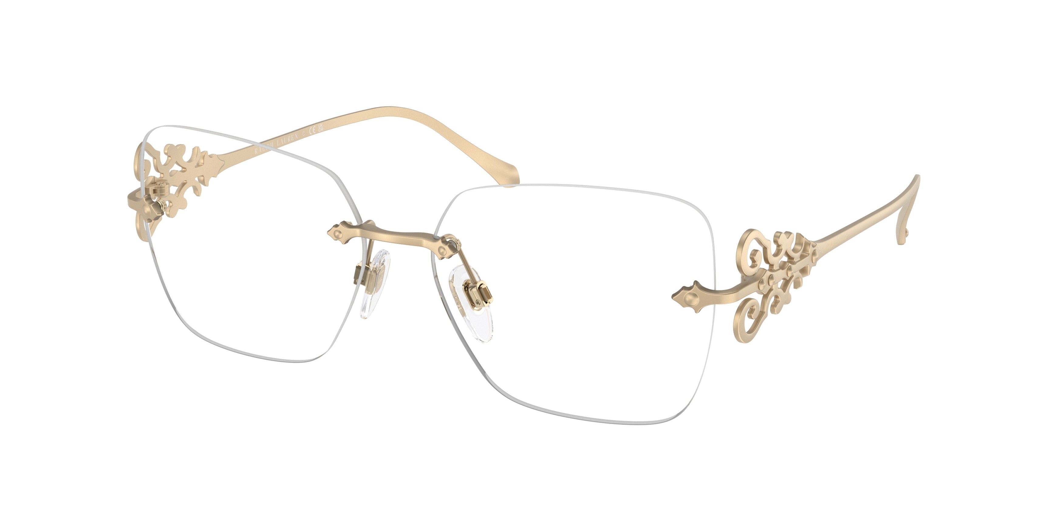 Ralph Lauren RL5130 Square Eyeglasses  9211-Matte Pale Gold 56-140-15 - Color Map Gold