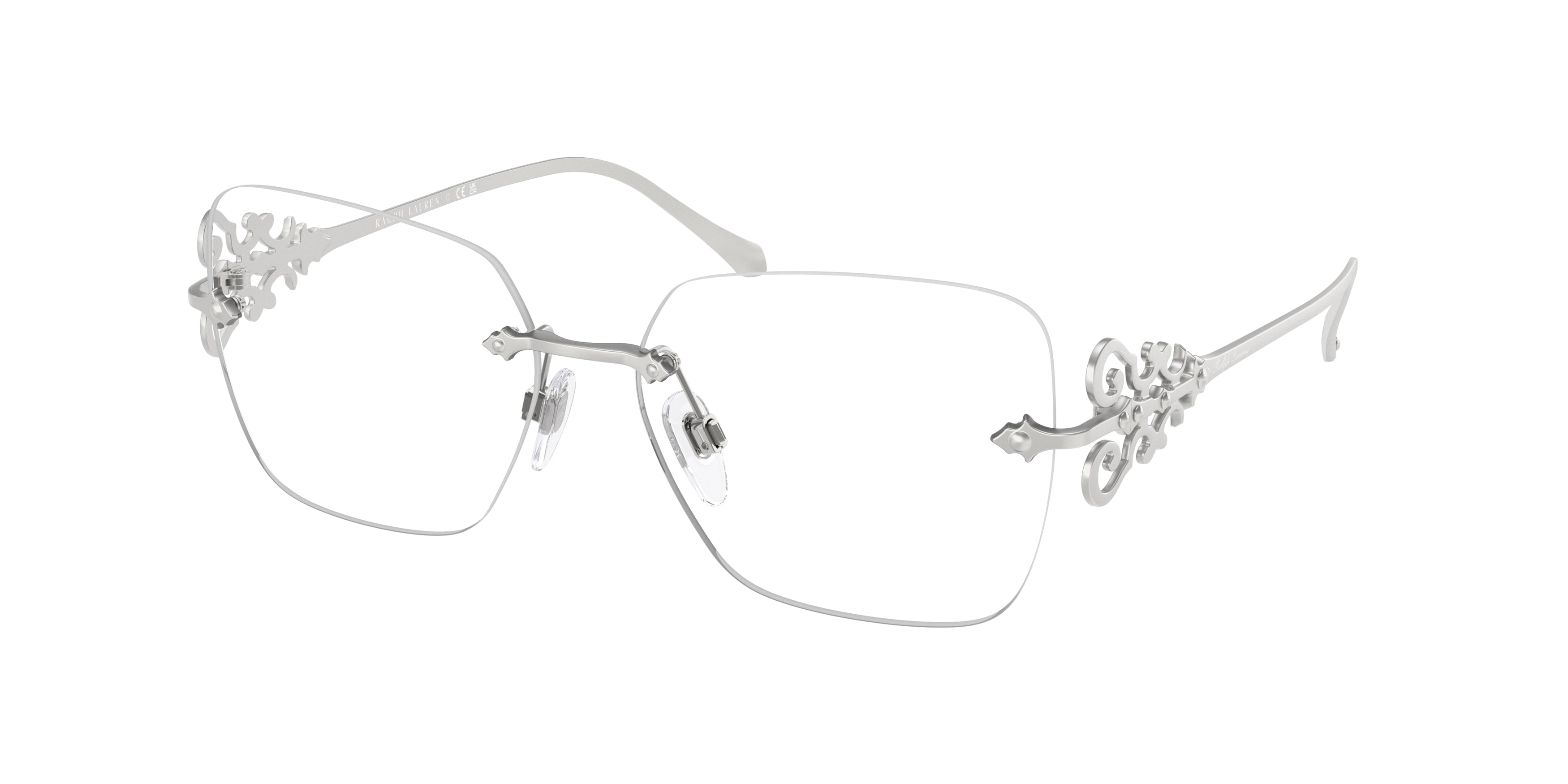 Ralph Lauren RL5130 Square Eyeglasses  9316-Semi Shiny Silver 56-140-15 - Color Map Silver
