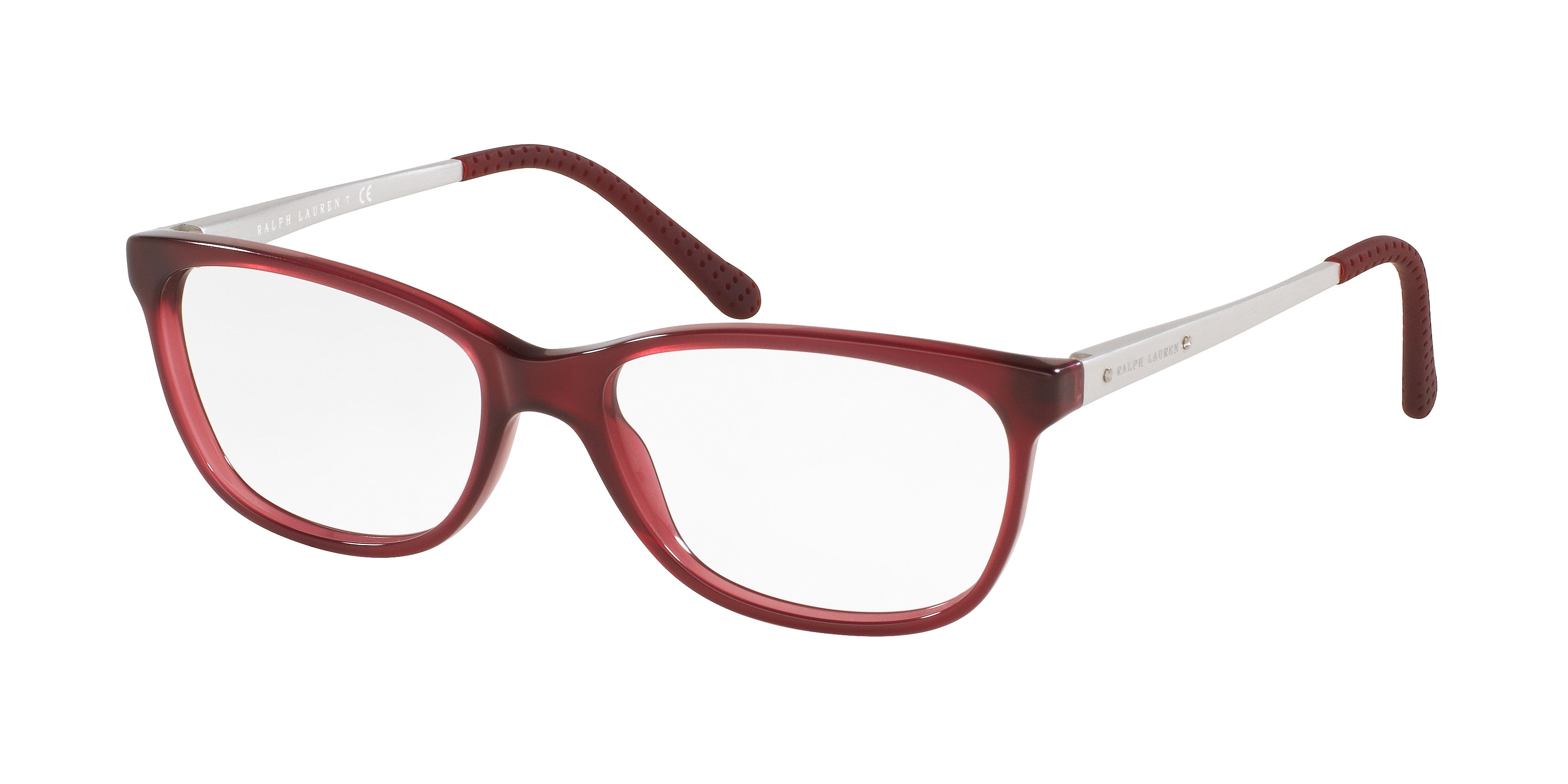Ralph Lauren RL6135 Rectangle Eyeglasses  5144-Shiny Transparent Burgundy 52-140-16 - Color Map Violet