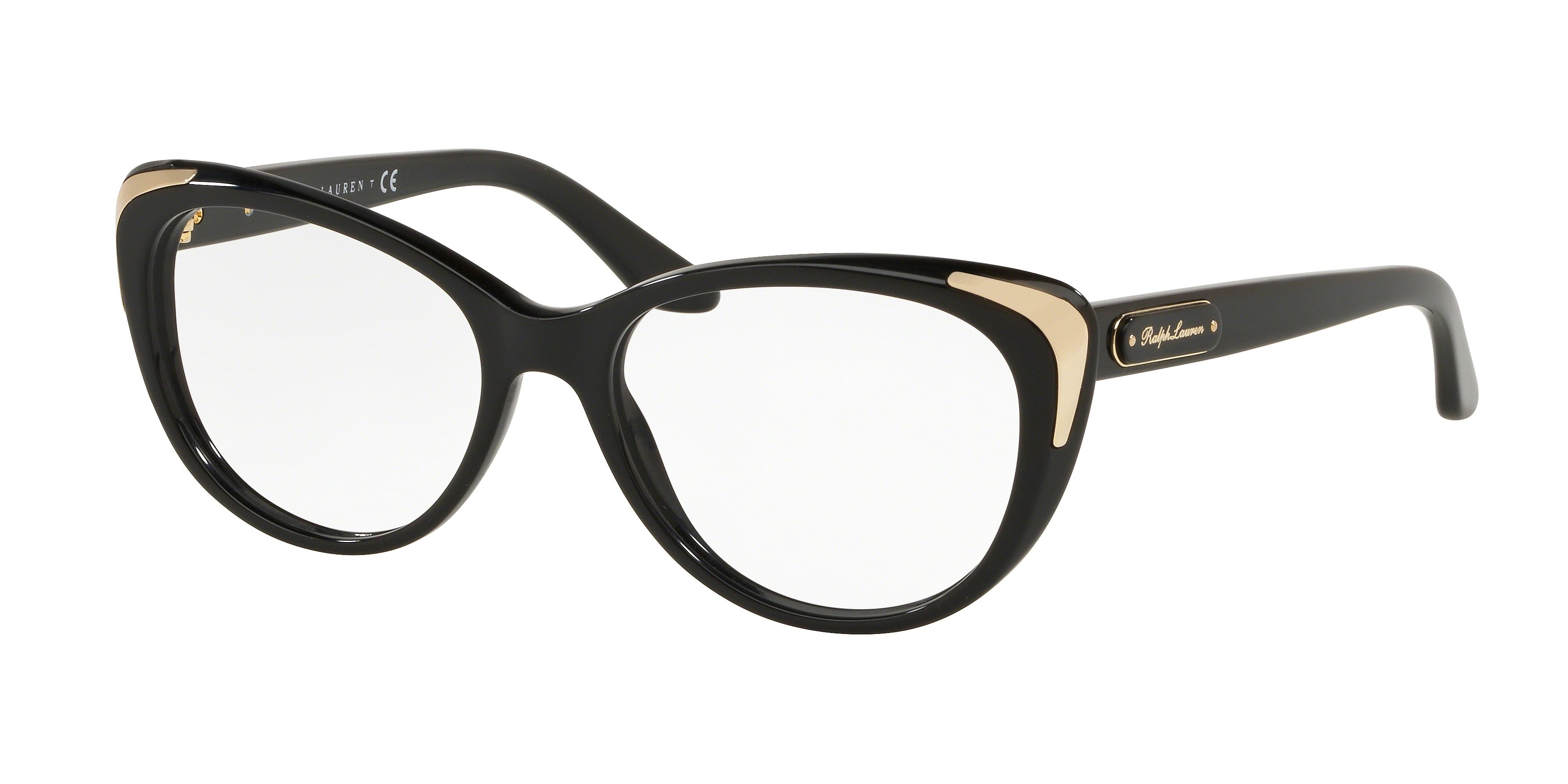Ralph Lauren RL6182 Cat Eye Eyeglasses  5001-Shiny Black 54-140-17 - Color Map Black
