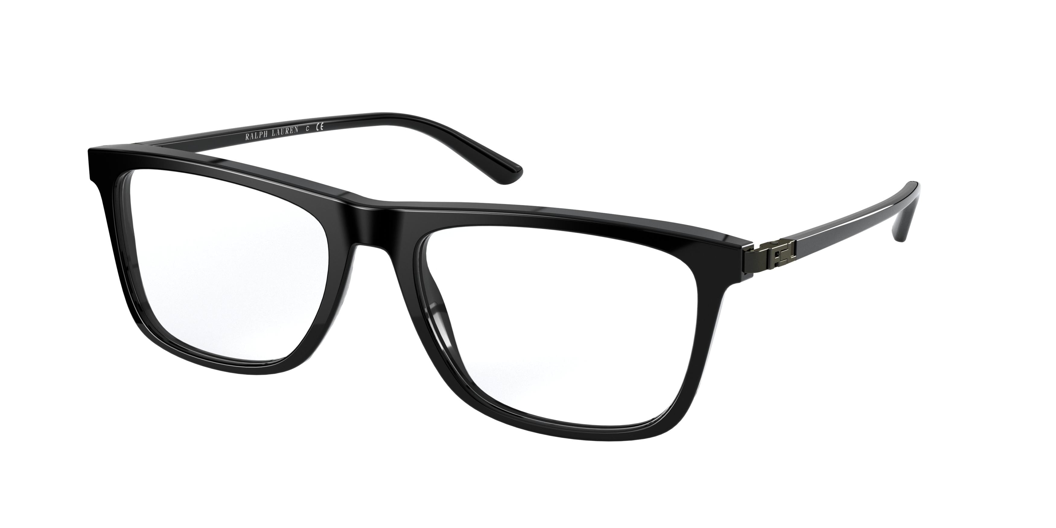 Ralph Lauren RL6202 Rectangle Eyeglasses  5001-Shiny Black 56-145-18 - Color Map Black