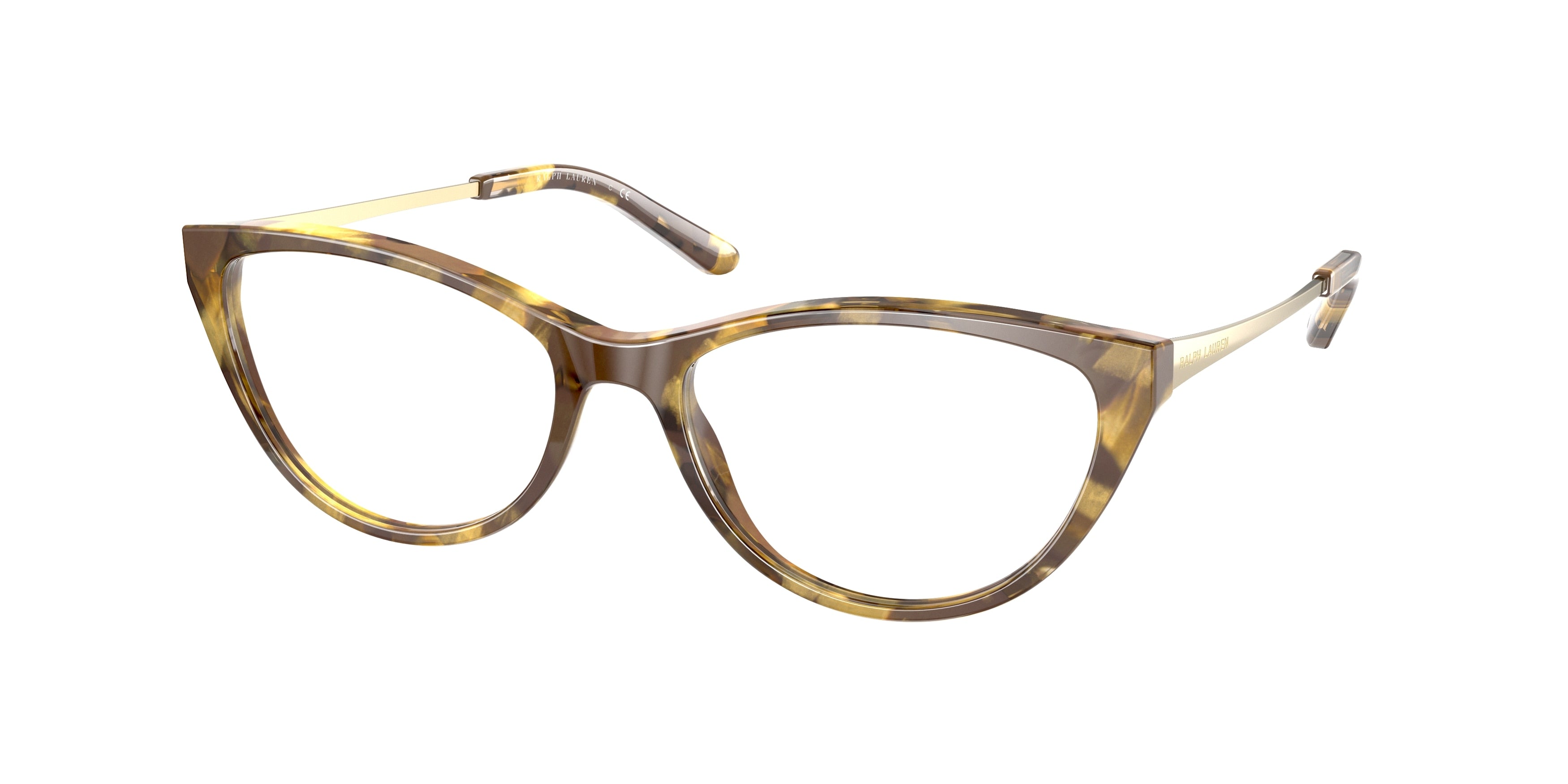 Ralph Lauren RL6207 Cat Eye Eyeglasses  5909-Shiny Mustard Marble 53-140-17 - Color Map Yellow