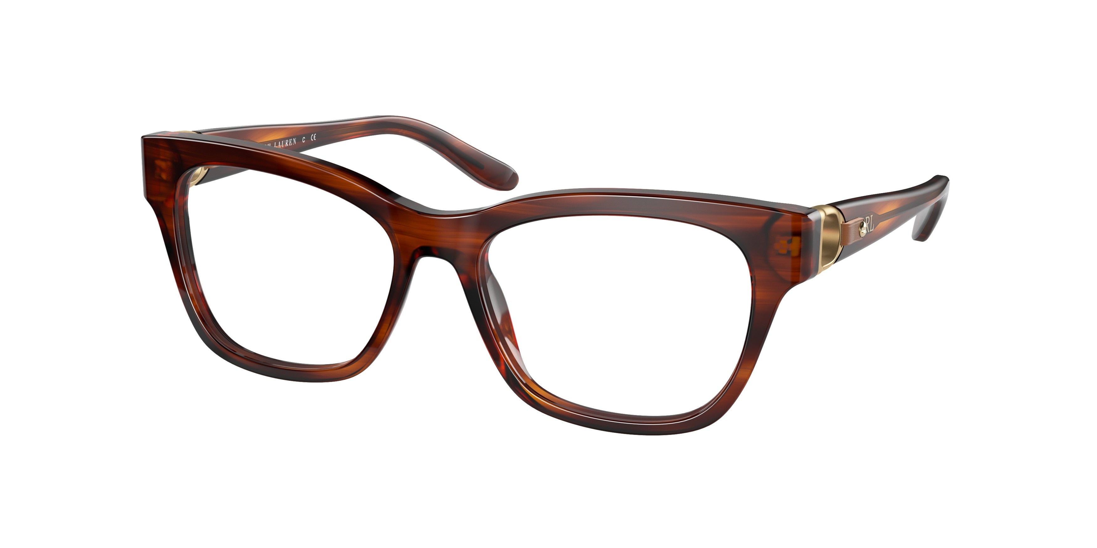 Ralph Lauren RL6209Q Butterfly Eyeglasses  5007-Shiny Striped Havana 52-140-16 - Color Map Tortoise