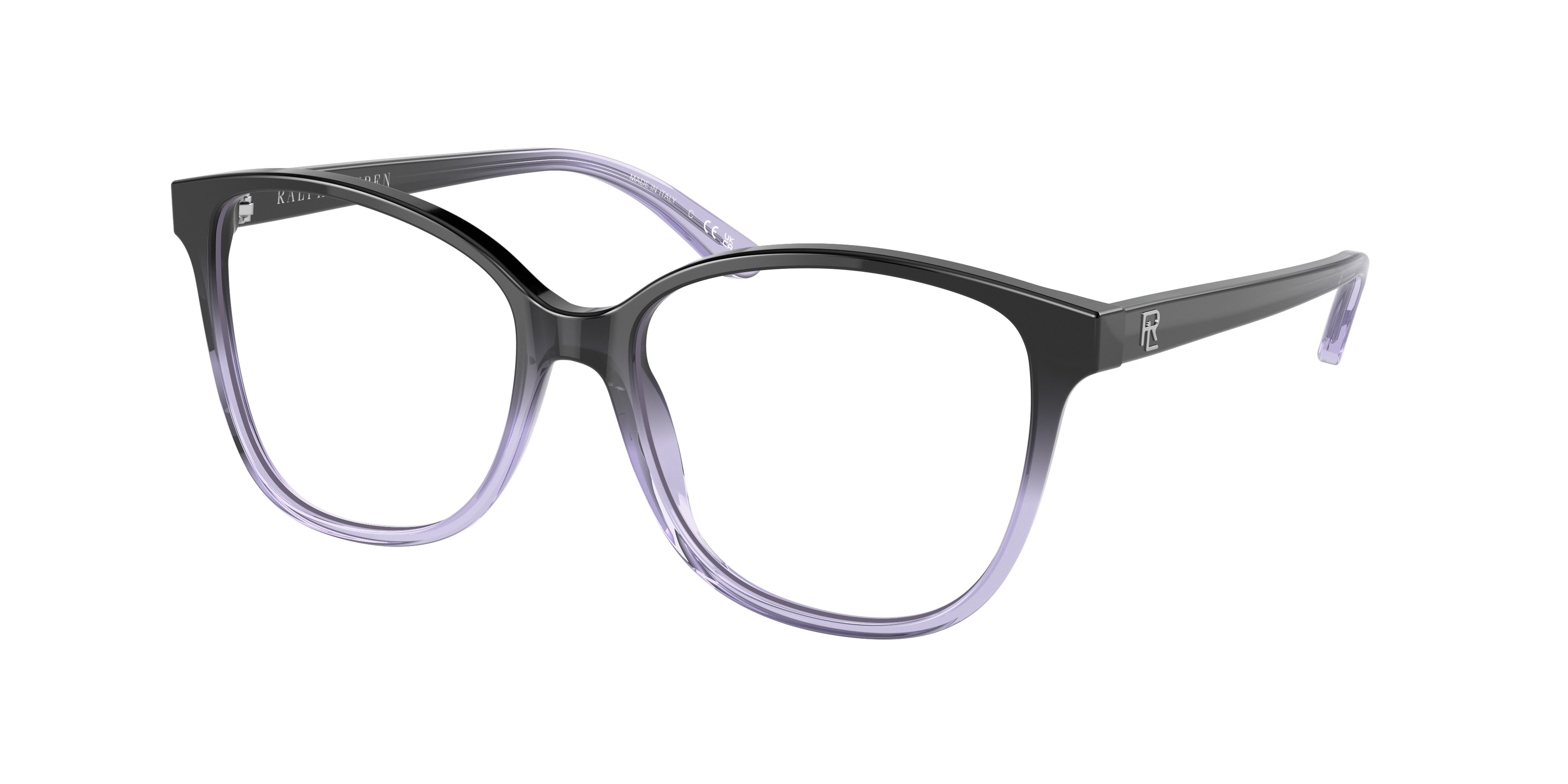 Ralph Lauren RL6222 Cat Eye Eyeglasses  6021-Shiny Gradient Black/ Transparent Blue 54-140-16 - Color Map Black