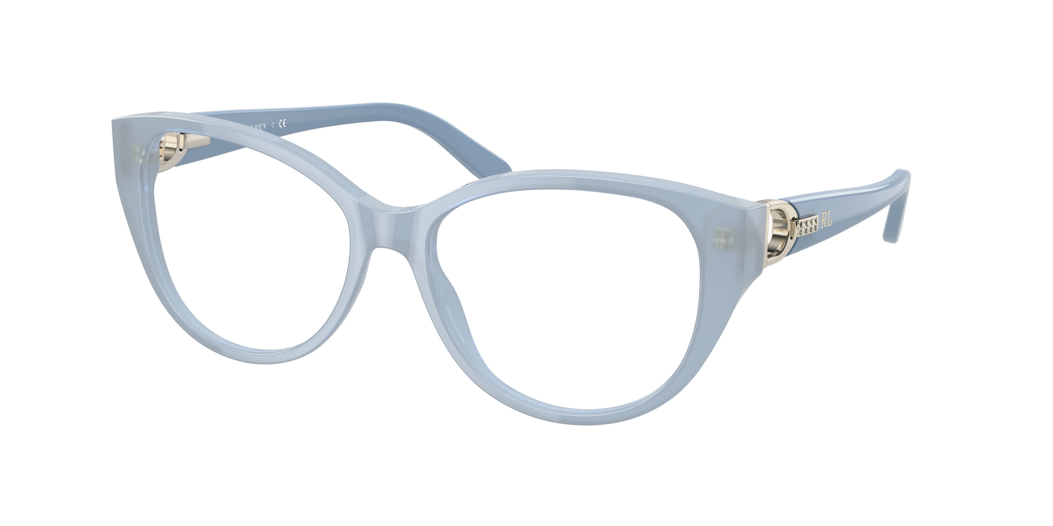 Ralph Lauren RL6223B Cat Eye Eyeglasses  5743-Shiny Chambray Opal Blue 55-140-16 - Color Map Blue