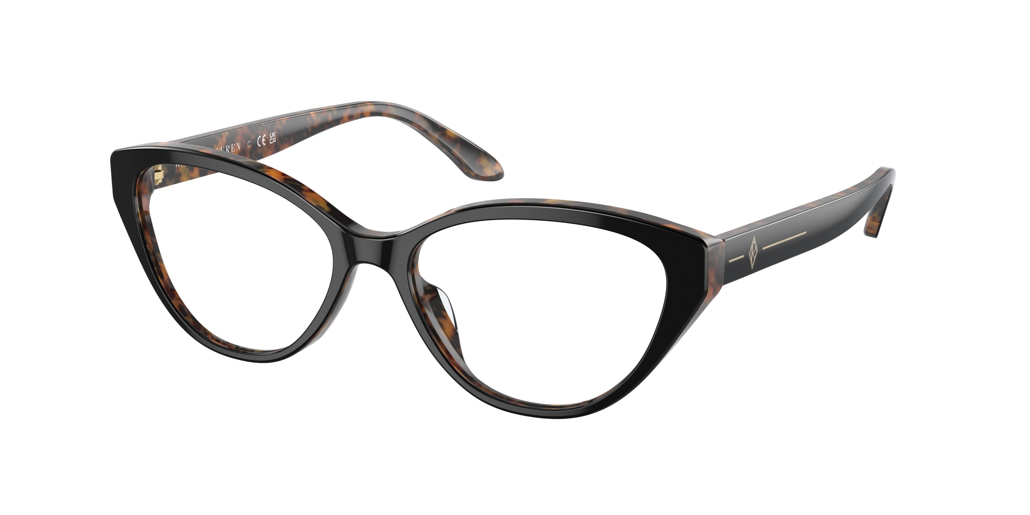 Ralph Lauren RL6228U Oval Eyeglasses  5260-Shiny Black On Jerry Havana 53-145-16 - Color Map Black