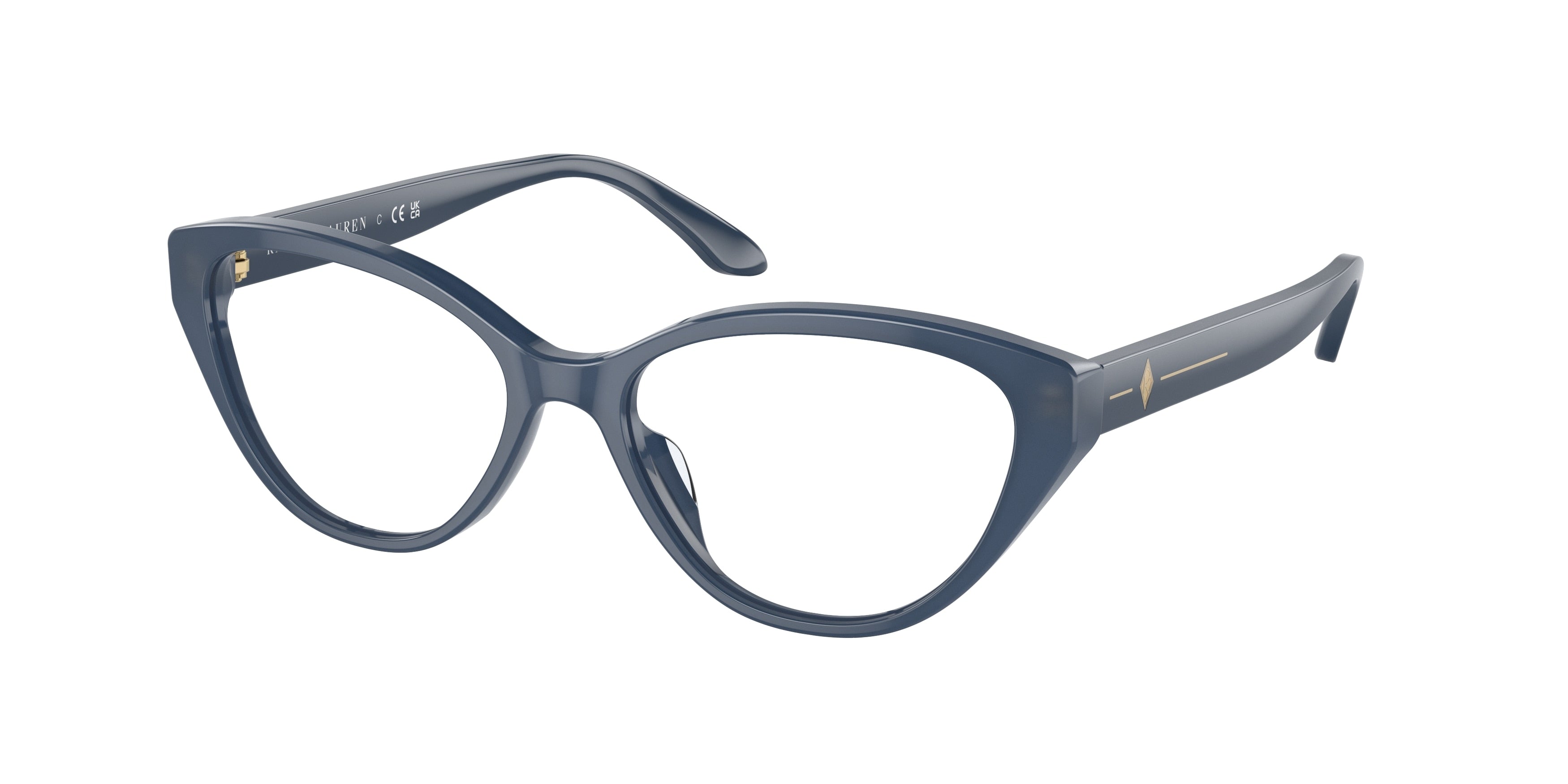 Ralph Lauren RL6228U Oval Eyeglasses  5377-Shiny Navy Opaline Blue 53-145-16 - Color Map Blue