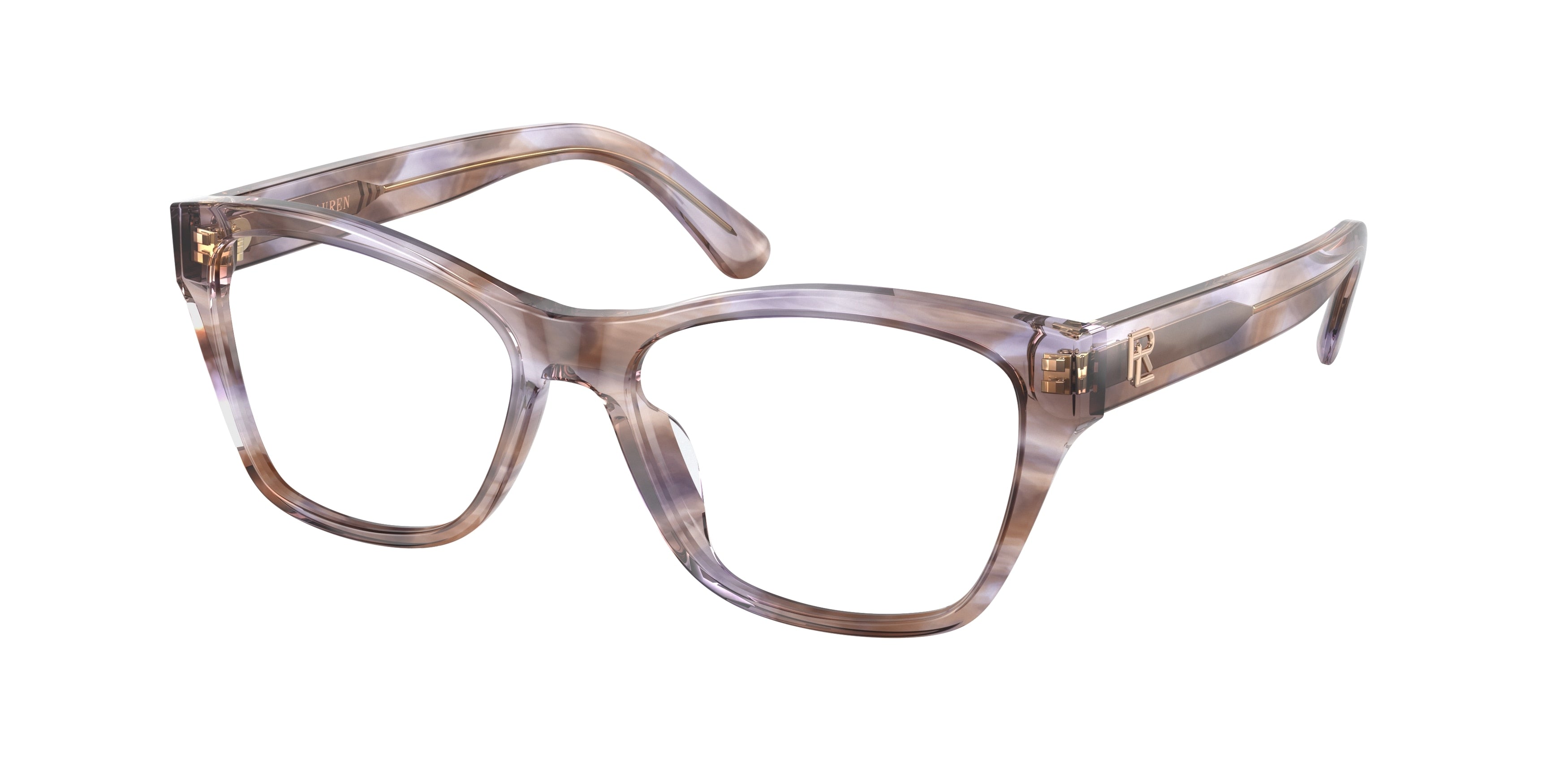 Ralph Lauren RL6230U Rectangle Eyeglasses  6031-Shiny Violet Brown Havana 53-145-16 - Color Map Tortoise
