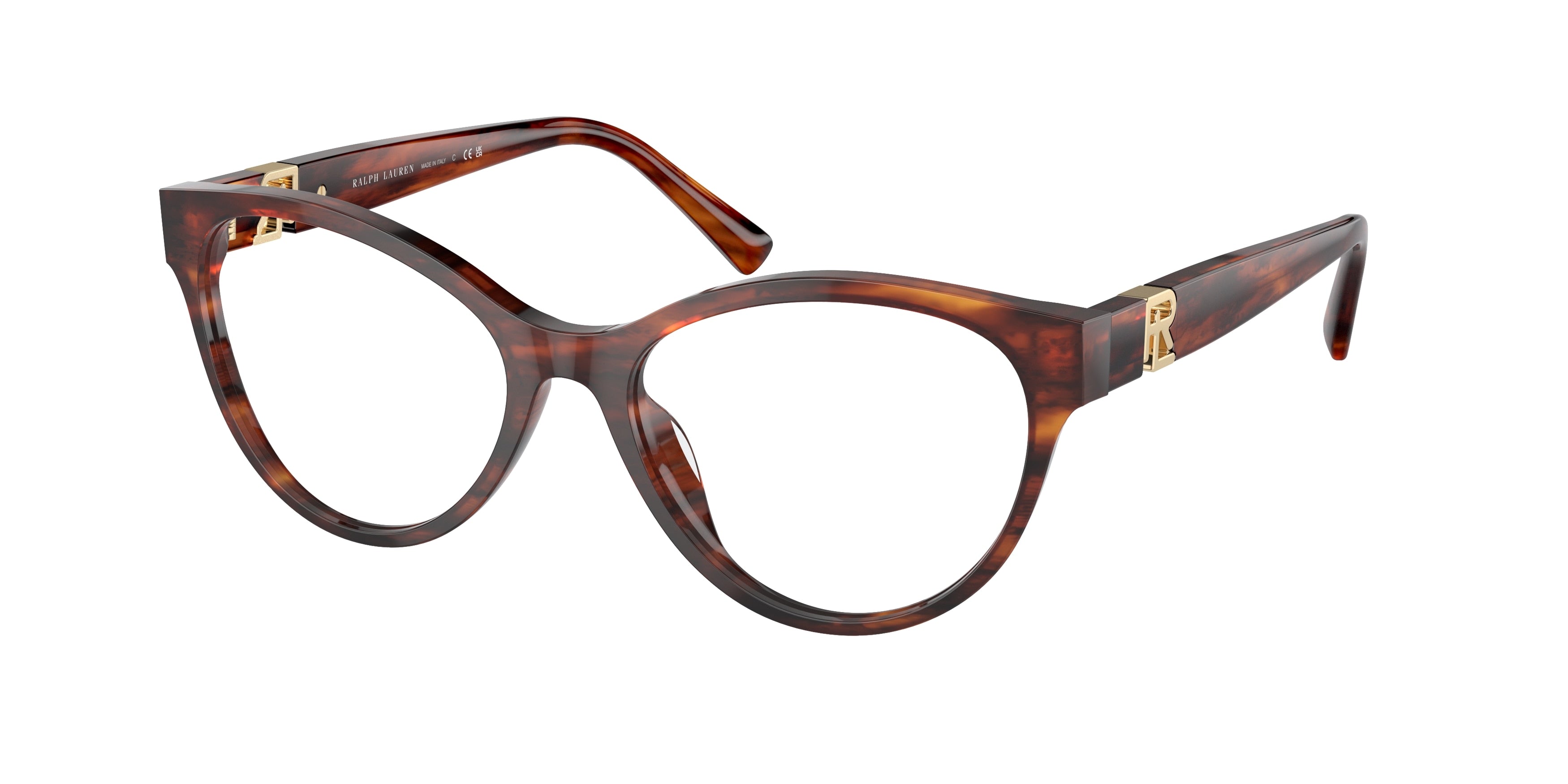 Ralph Lauren RL6238U Cat Eye Eyeglasses  5007-Striped Havana 54-145-17 - Color Map Brown