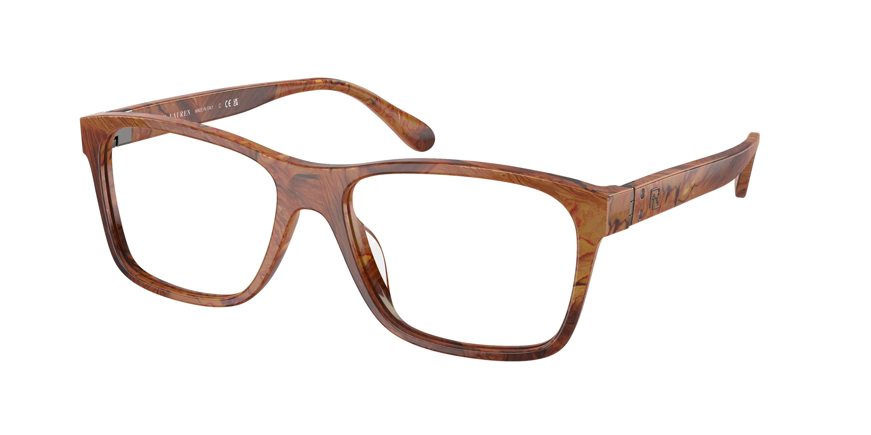 Ralph Lauren RL6240U Rectangle Eyeglasses  5339-Burled Wood 56-145-17 - Color Map Brown