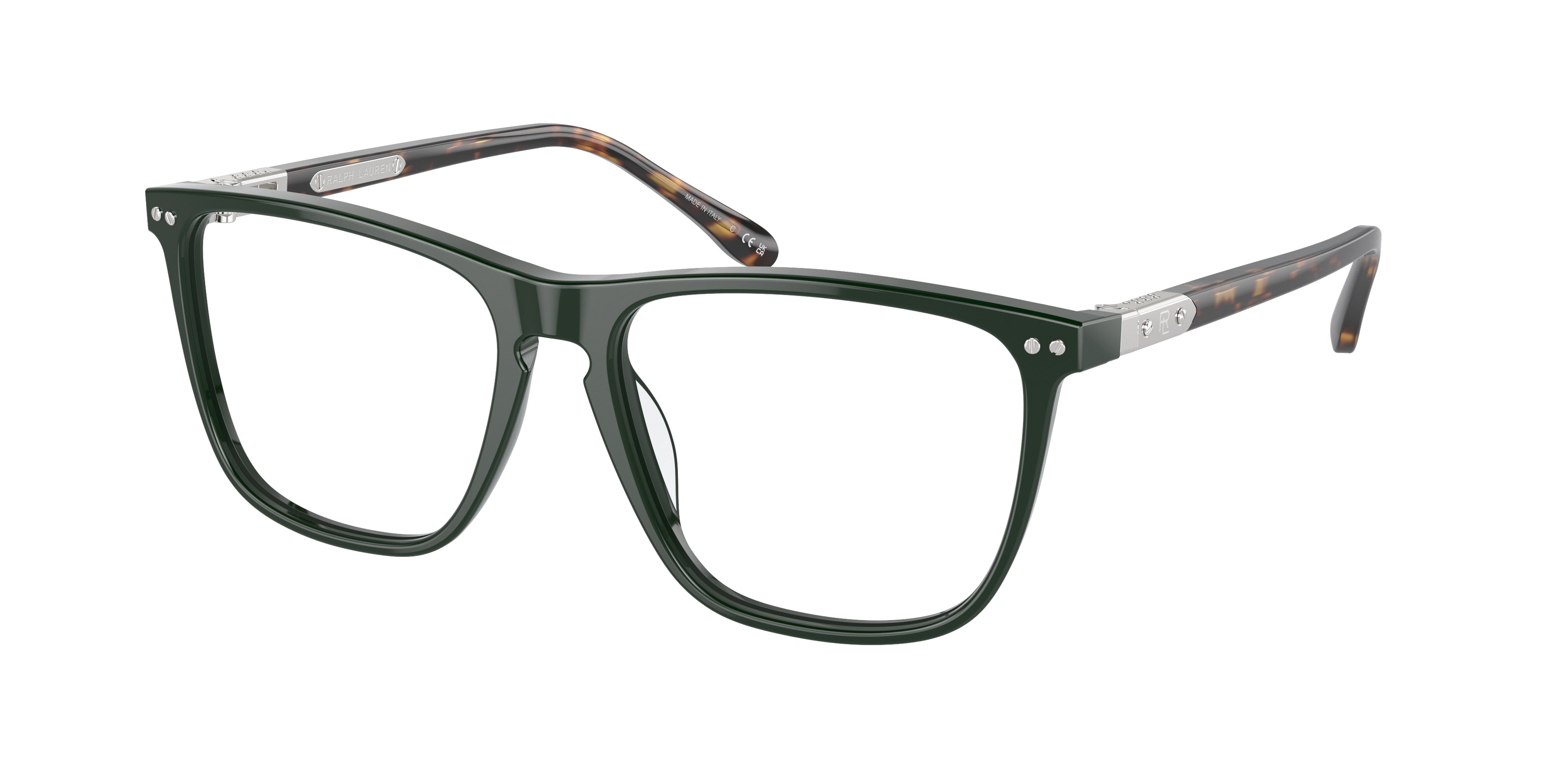 Ralph Lauren RL6242U Square Eyeglasses  6140-Forest Green 55-145-16 - Color Map Green