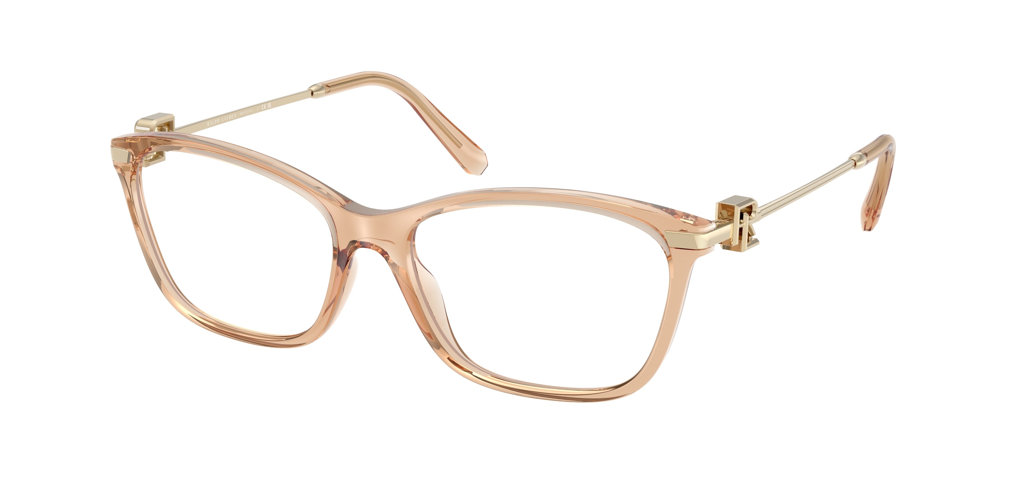 Ralph Lauren RL6247U Butterfly Eyeglasses  6205-Transparent Light Brown 55-145-16 - Color Map Brown