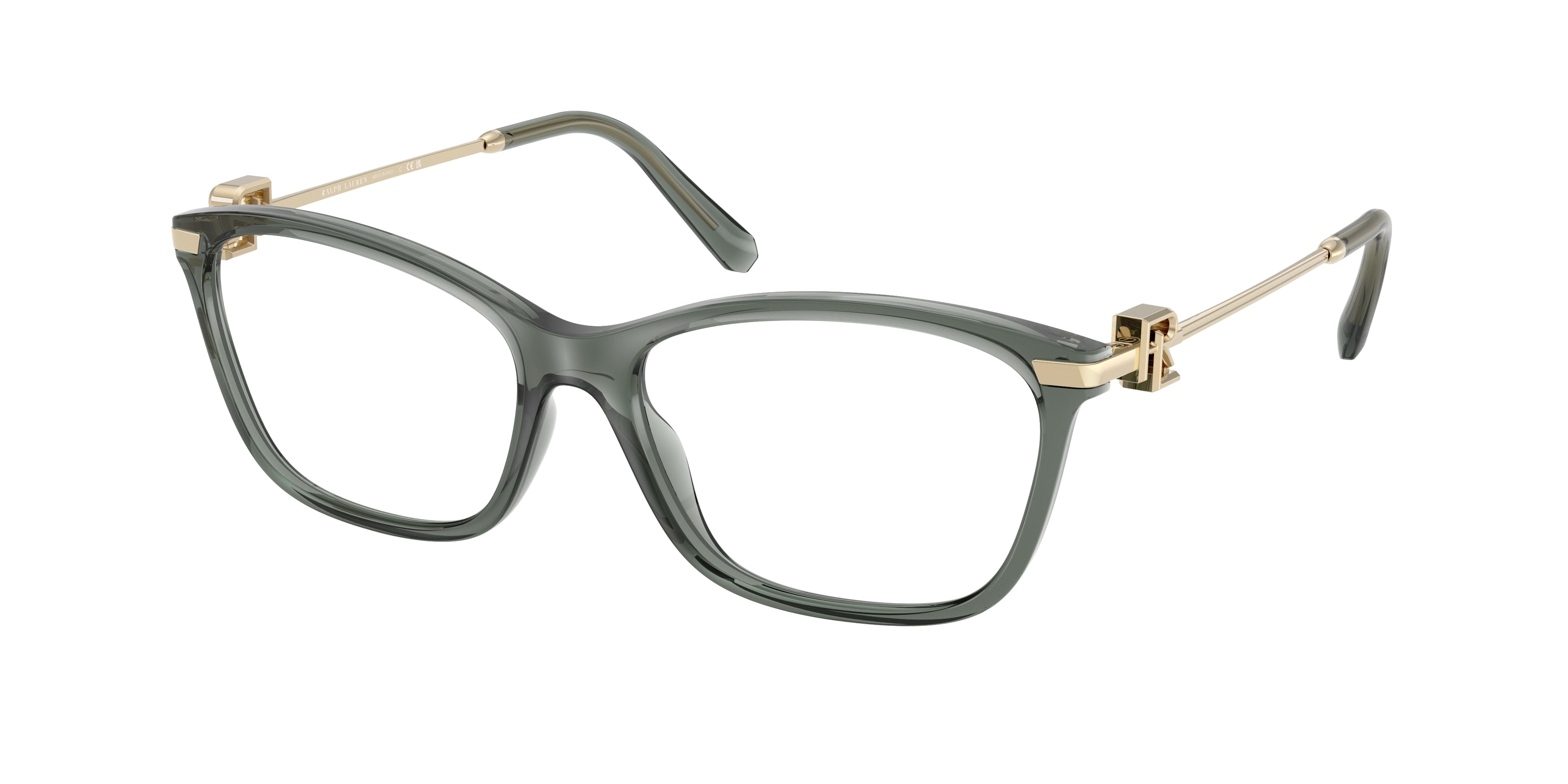 Ralph Lauren RL6247U Butterfly Eyeglasses  6216-Shiny Transparent Army Green 55-145-16 - Color Map Green