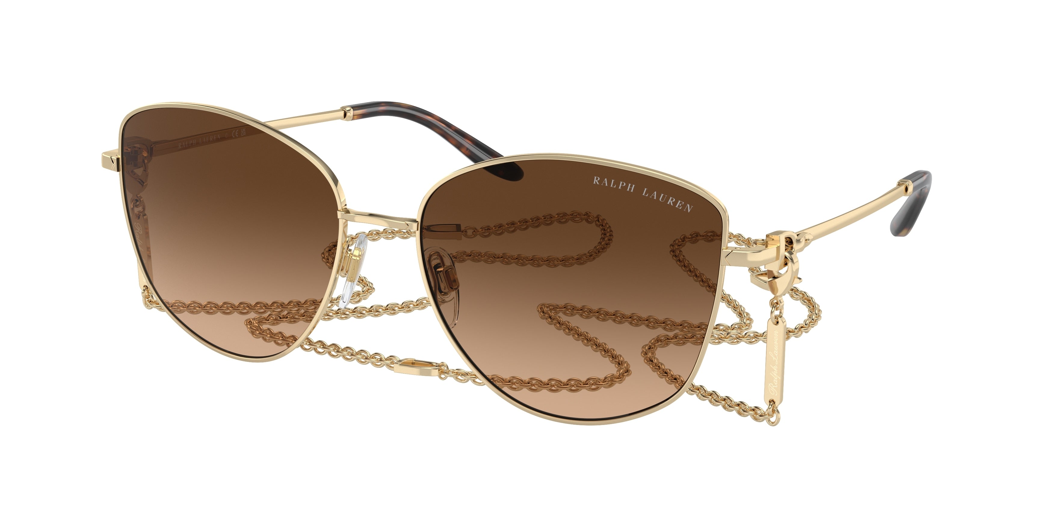 Ralph Lauren THE VIVIENNE RL7079 Round Sunglasses  915074-Pale Gold 59-145-17 - Color Map Gold