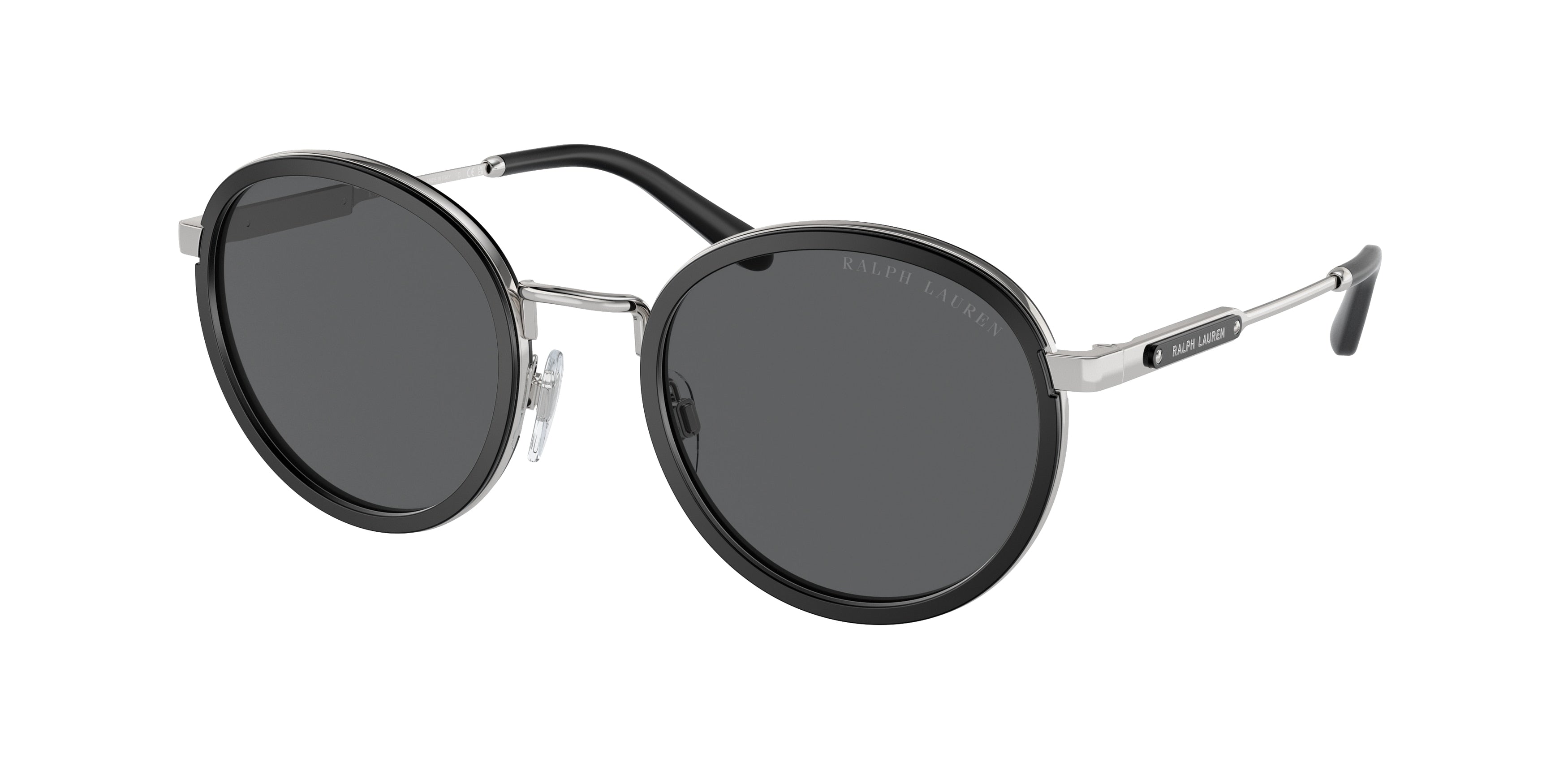 Ralph Lauren THE CLUBMAN RL7081 Round Sunglasses  9001B1-Matte Black 52-145-22 - Color Map Black