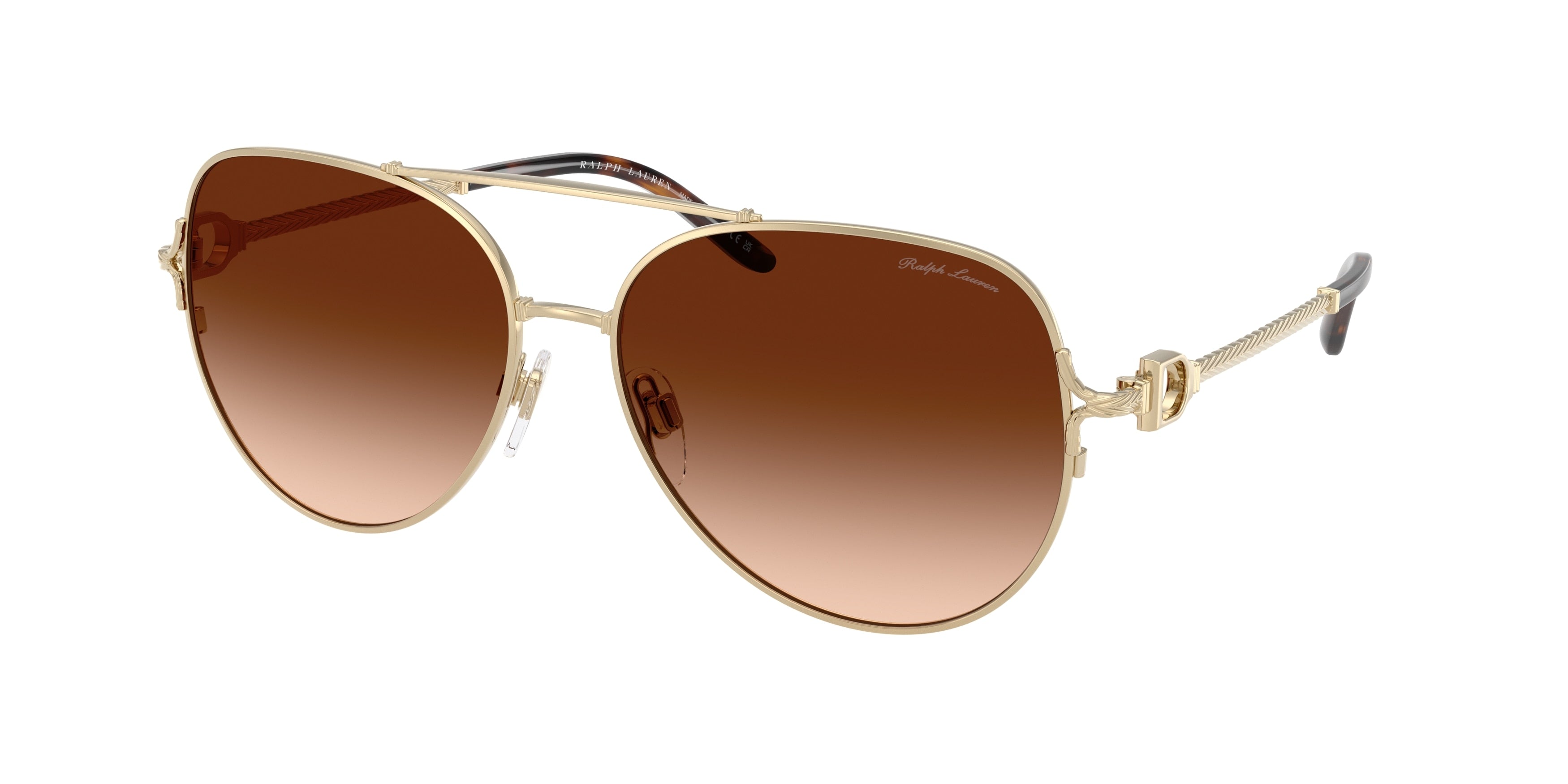 Ralph Lauren RL7087 Pilot Sunglasses  911674-Shiny Pale Gold 59-145-15 - Color Map Gold