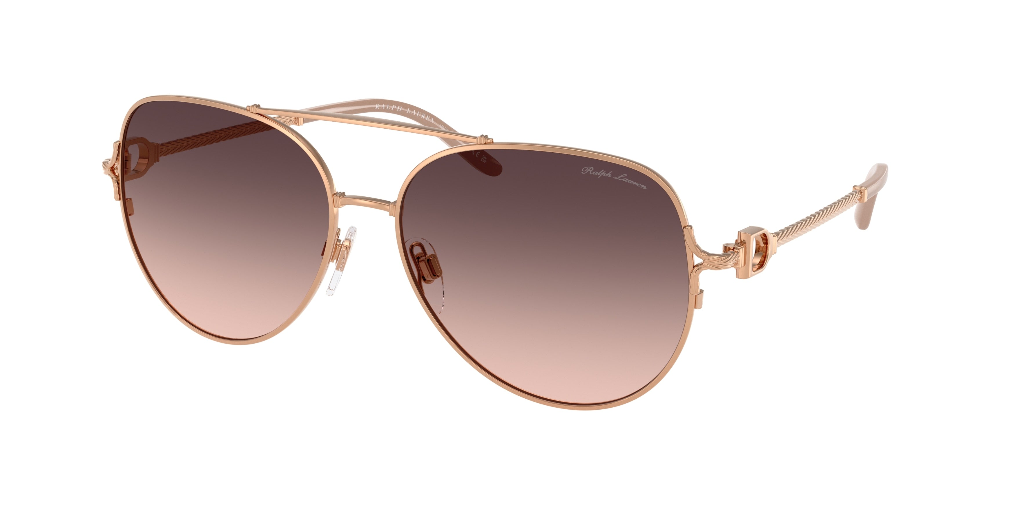 Ralph Lauren RL7087 Pilot Sunglasses  9329U8-Shiny Rose Gold 59-145-15 - Color Map Gold