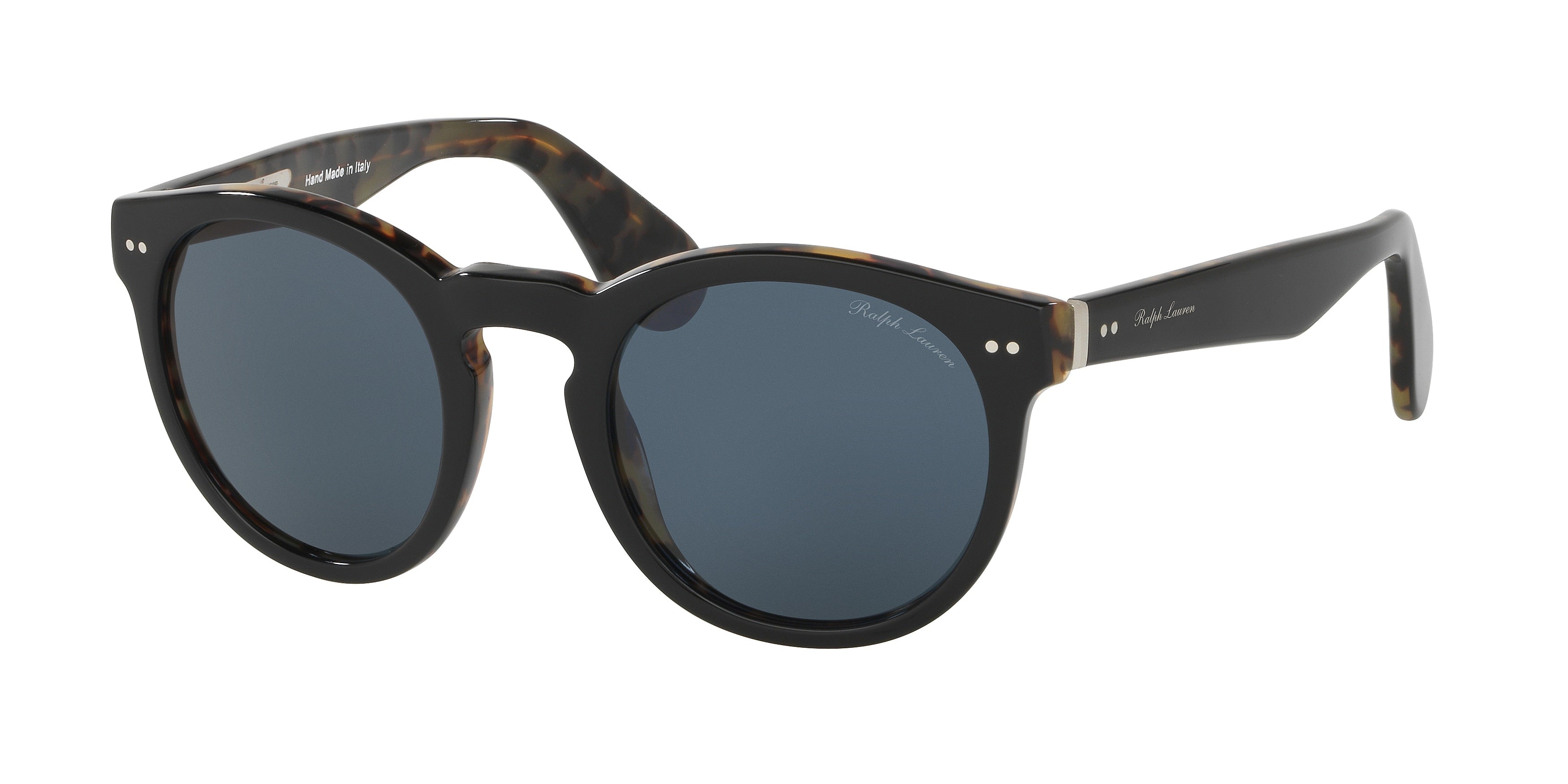 Ralph Lauren RL8146P Phantos Sunglasses  5613R5-Shiny Black On Spotty Havana 49-145-22 - Color Map Black