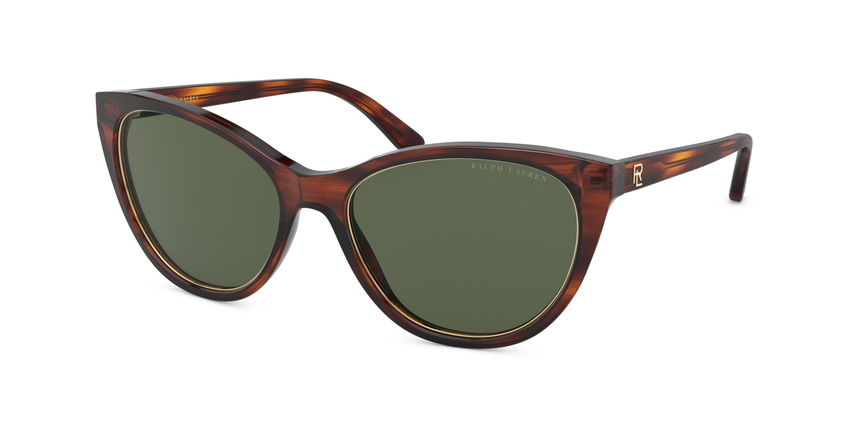 Ralph Lauren RL8186 Cat Eye Sunglasses  500771-Shiny Striped Havana 55-140-17 - Color Map Tortoise