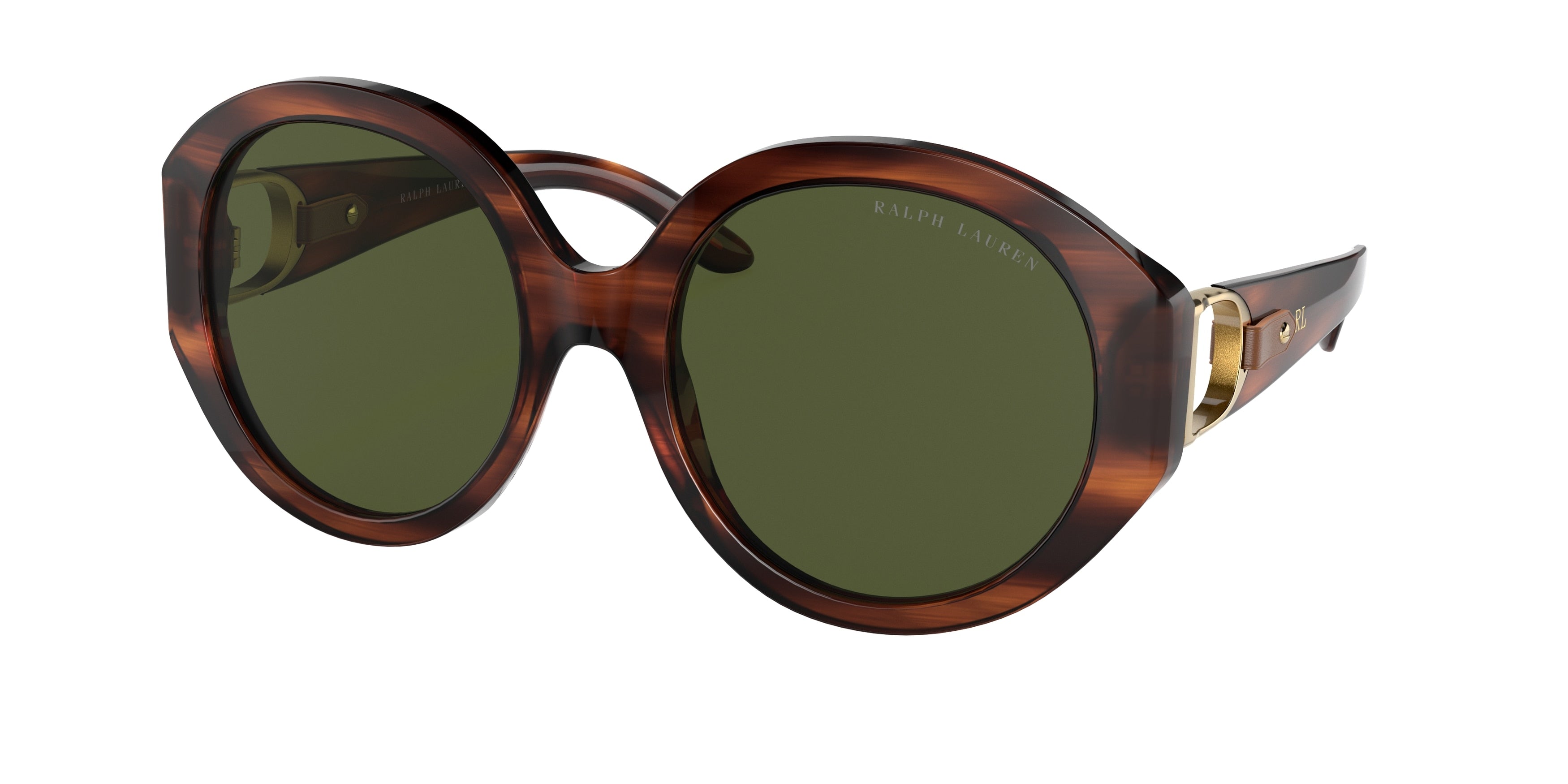 Ralph Lauren RL8188Q Oval Sunglasses  500771-Shiny Striped Havana 56-140-20 - Color Map Tortoise