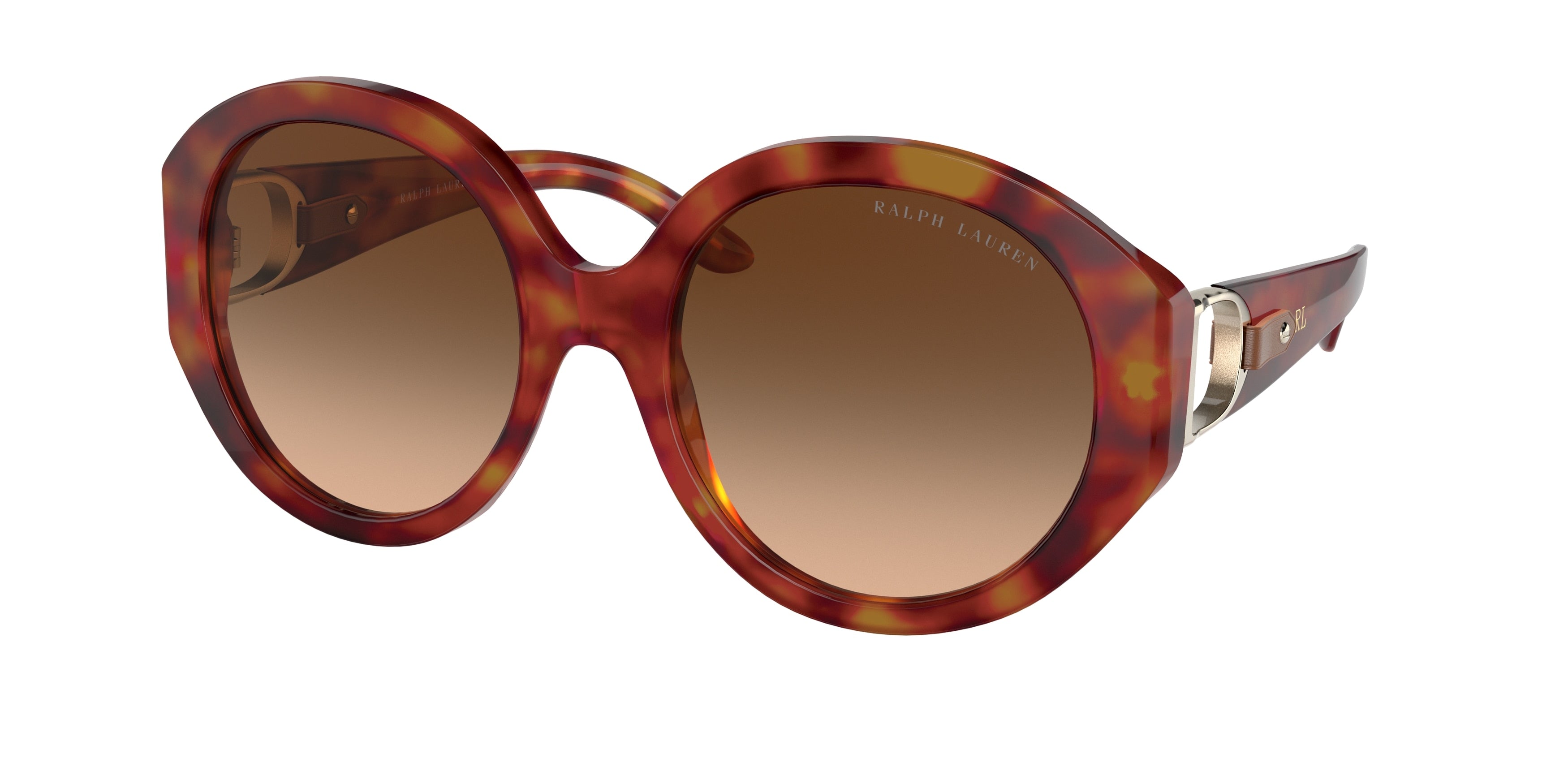 Ralph Lauren RL8188Q Oval Sunglasses  502374-Shiny Red Havana 56-140-20 - Color Map Red